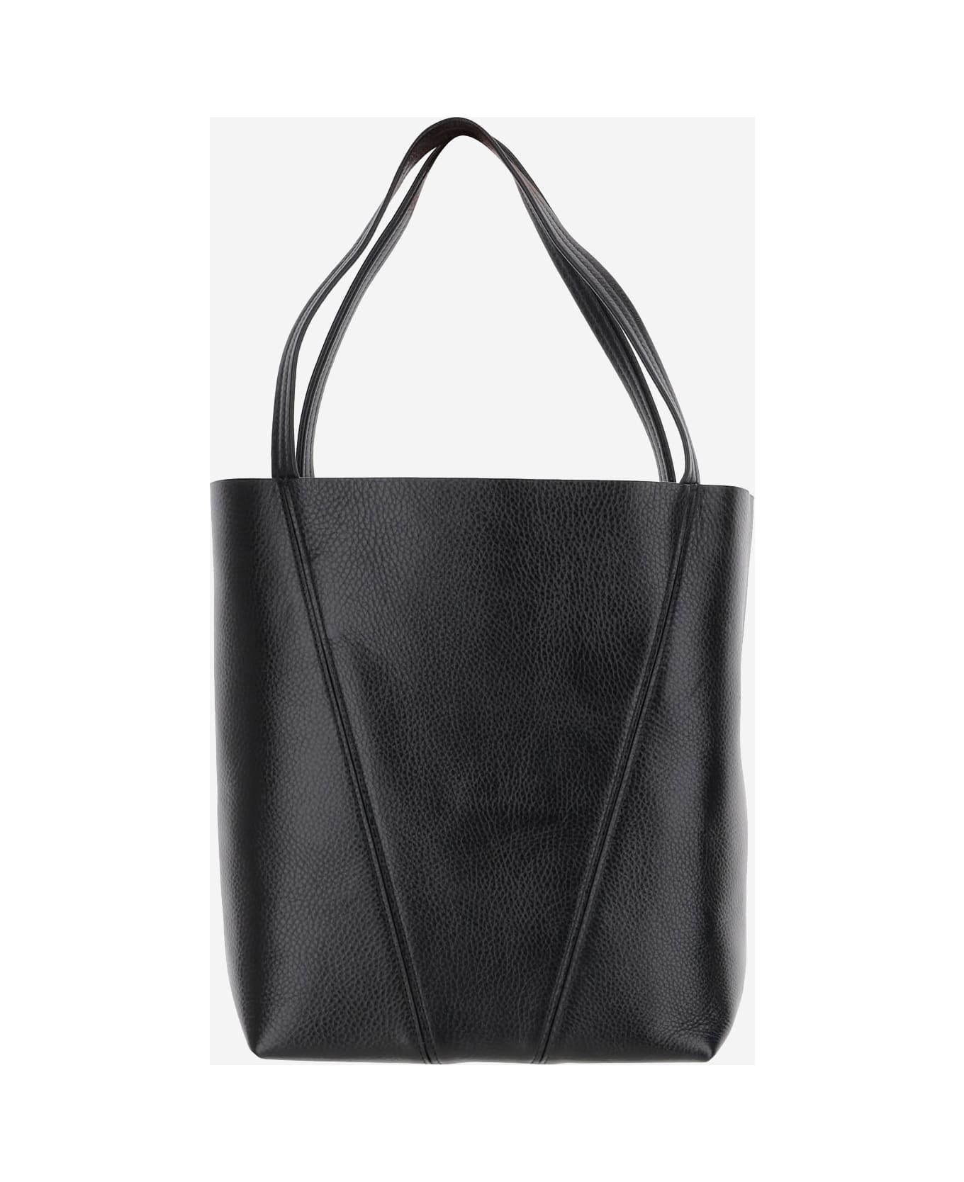 Chloé Spin Tote Bag In Garnet Leather - Black