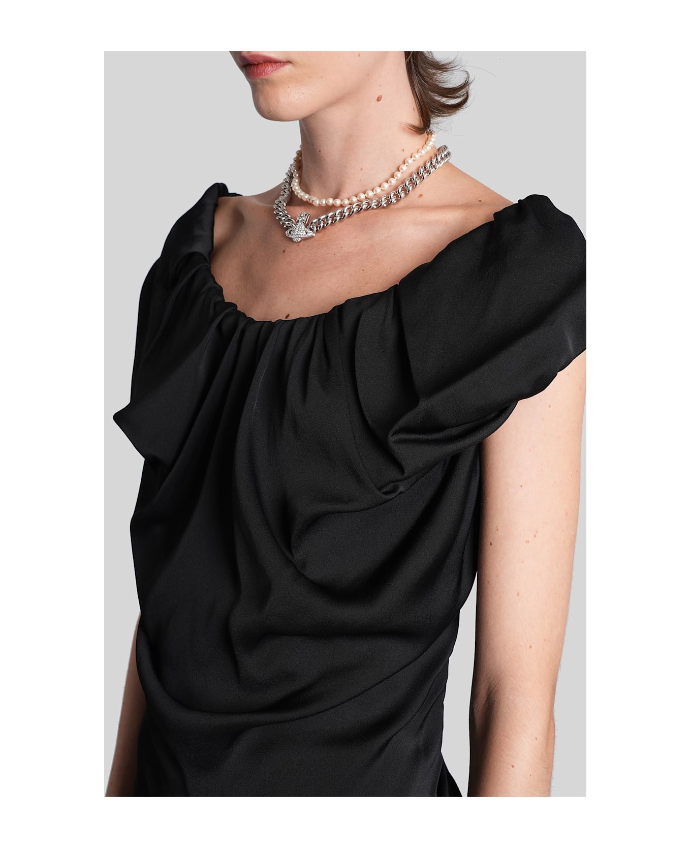 Vivienne Westwood Long Ginnie Long Dress In Black Viscose - black
