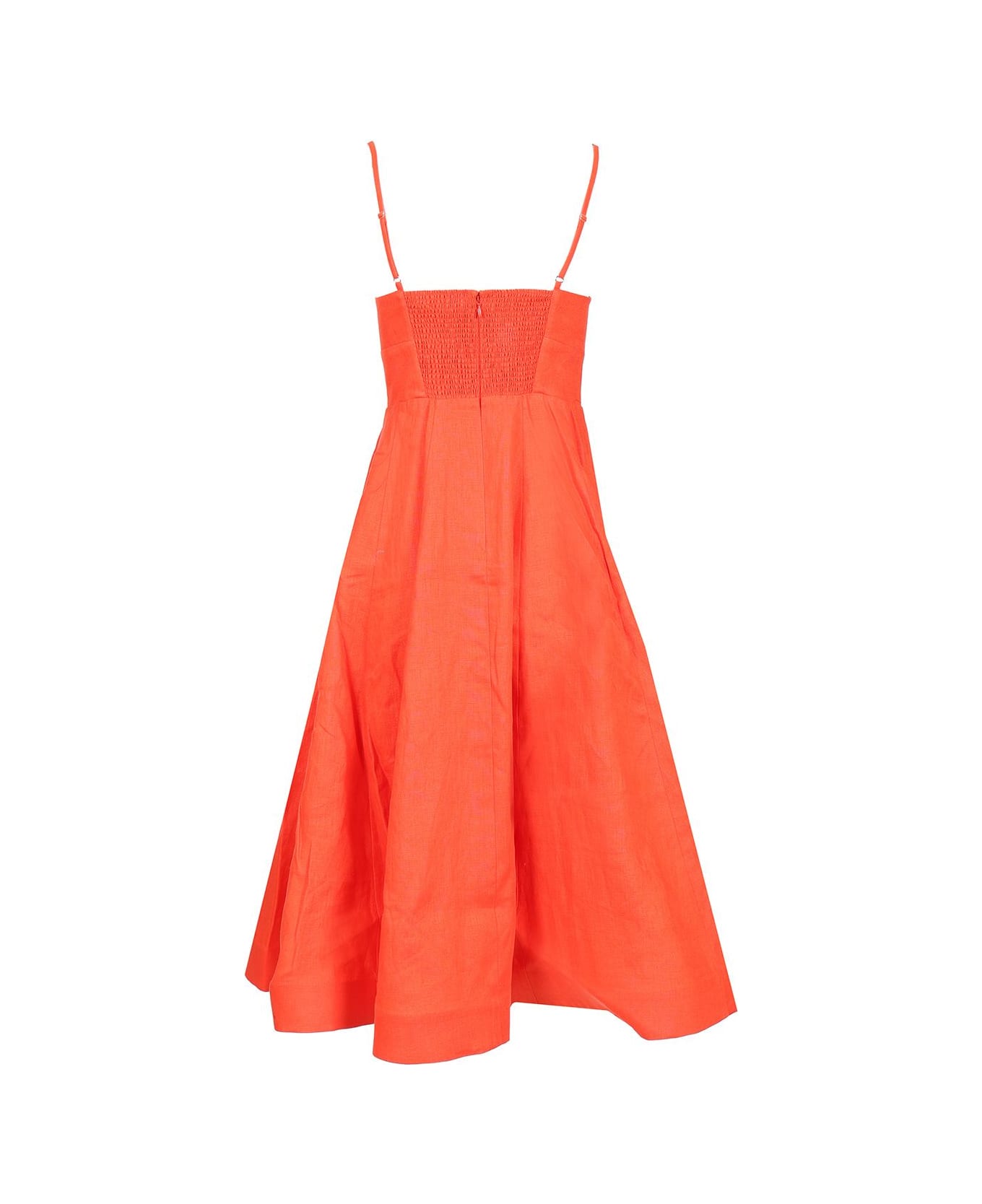Zimmermann Midi Dress With Bow - Orange