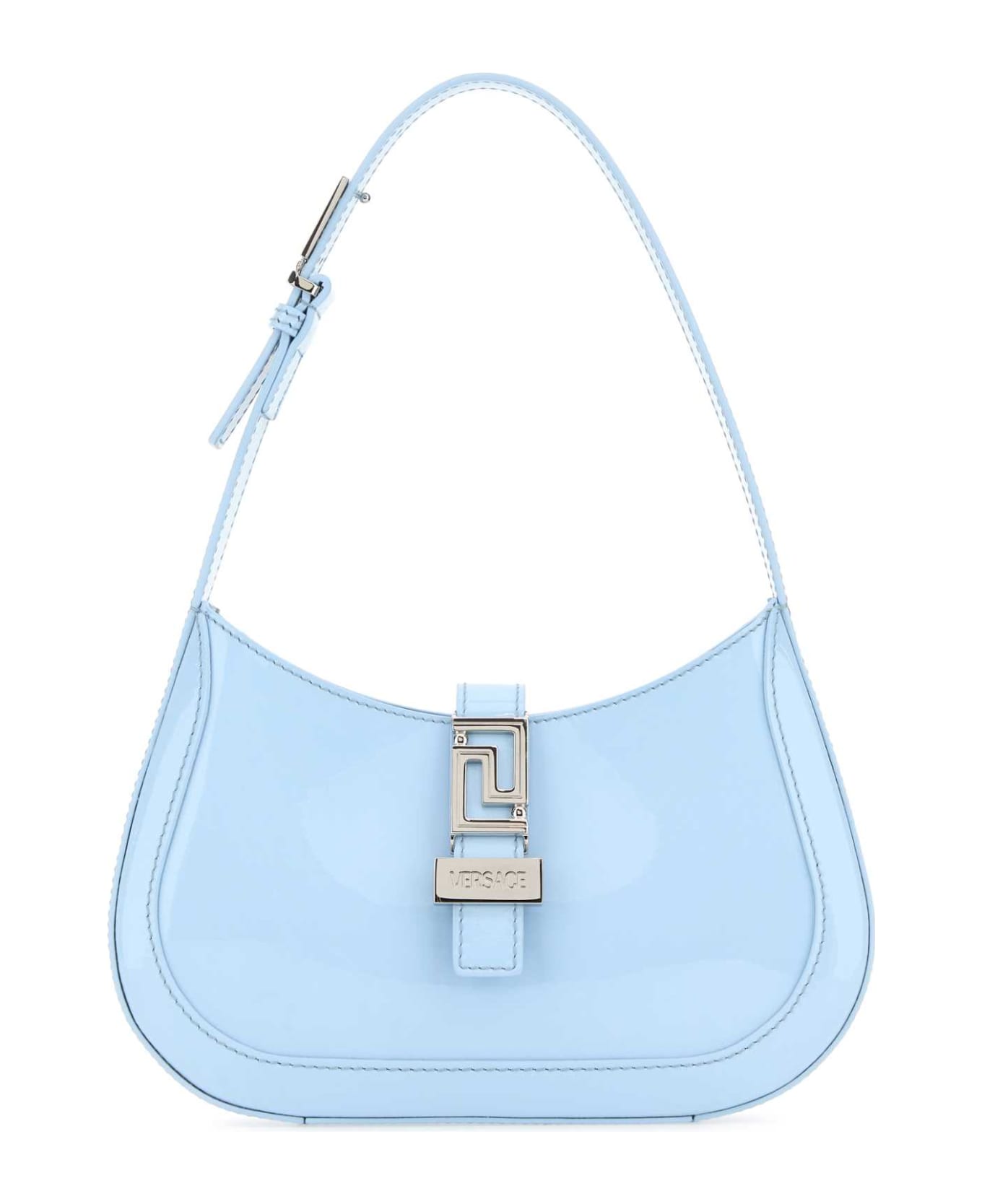 Versace Pastel Light-blue Leather Small Greca Goddess Shoulder Bag - 1VD6P95PASTELBLUEPALLADIUM