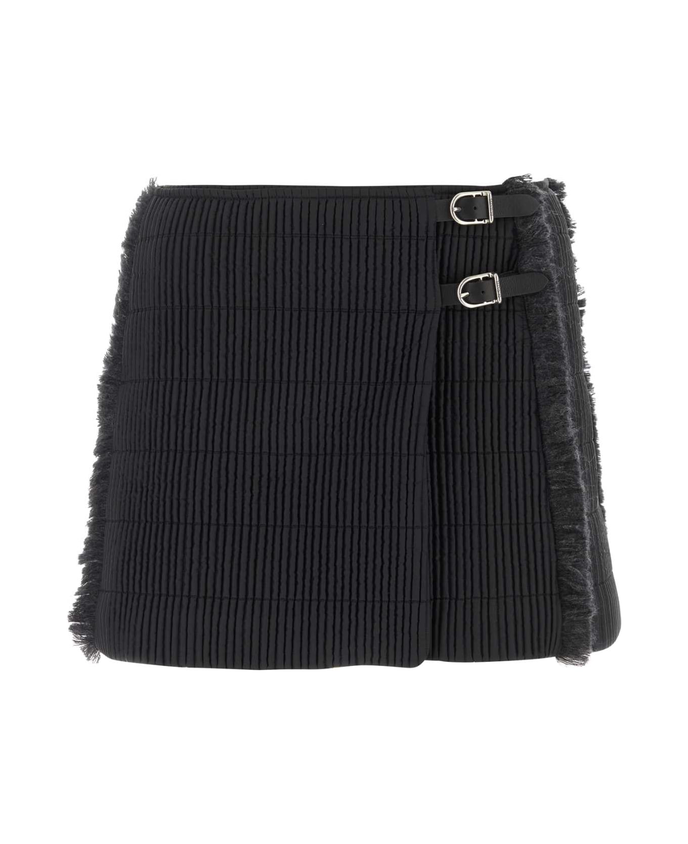 Durazzi Milano Black Stretch Polyester Mini Skirt - BLACK
