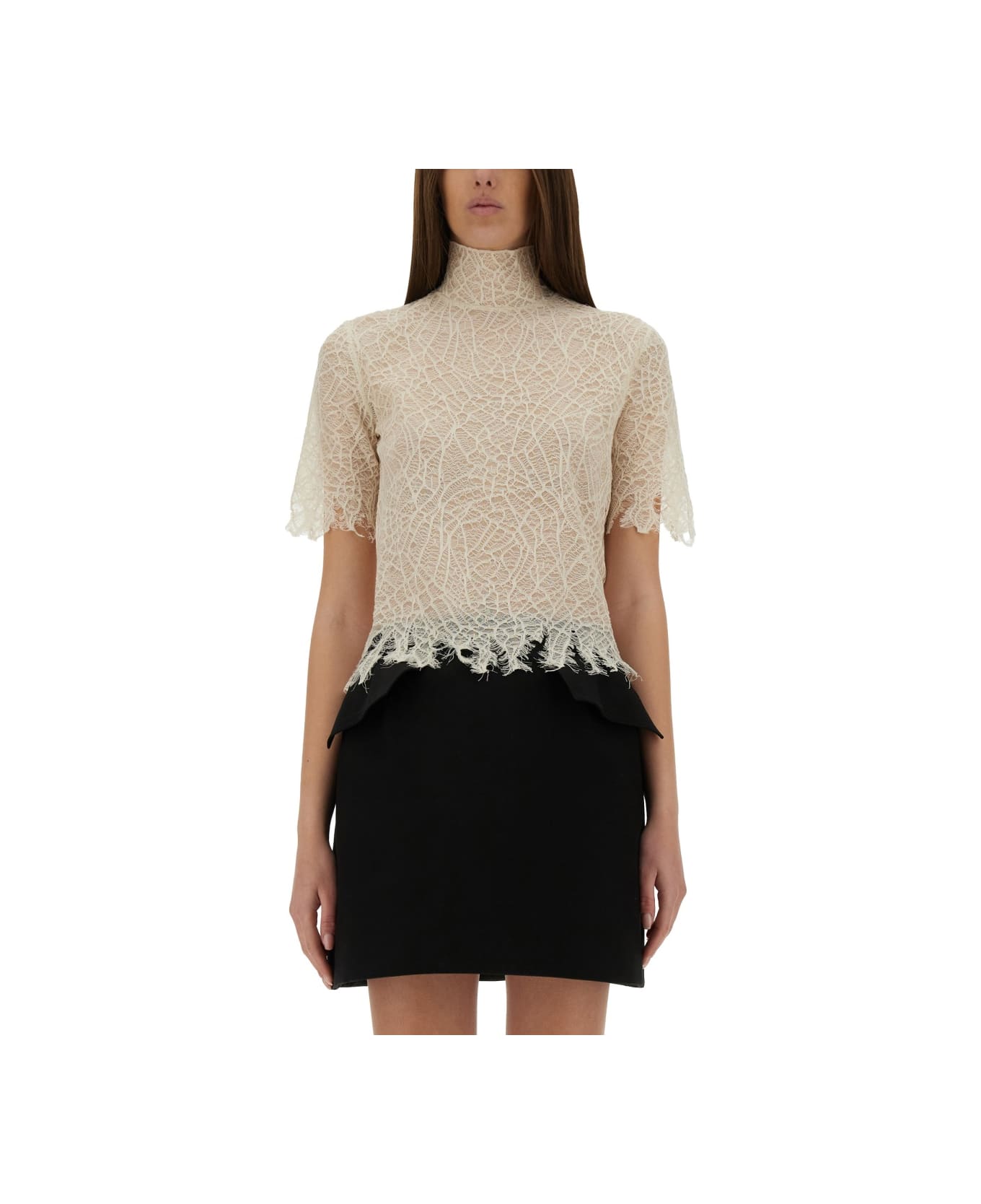 Alexander McQueen Spider Web Lace Top - IVORY