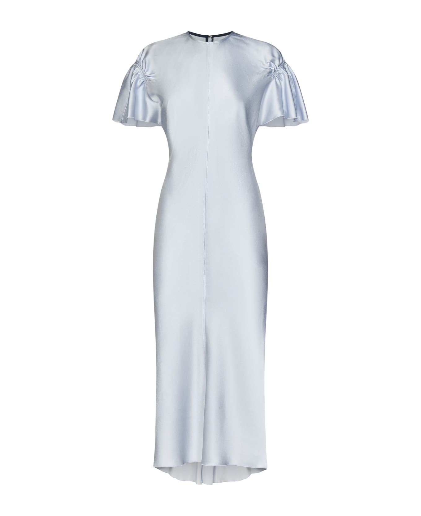 Victoria Beckham Gathered Sleeve Midi Dress Midi Dress - Clear Blue