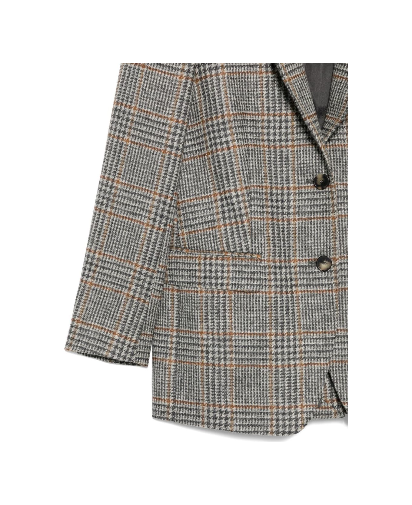 Alberto Biani Grey Checked Jacket - Grey