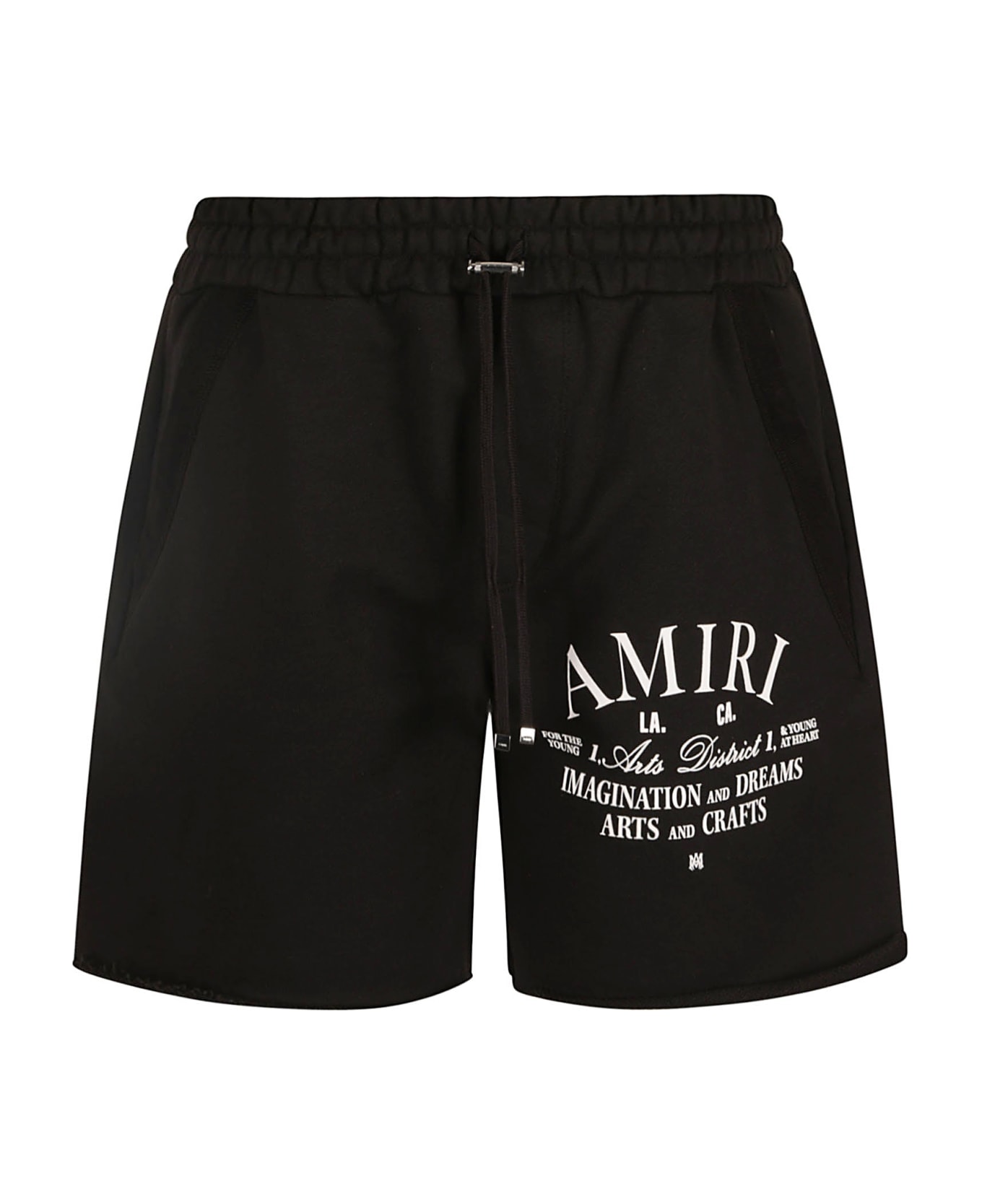 AMIRI Elastic Drawstring Waist Logo Shorts - Black