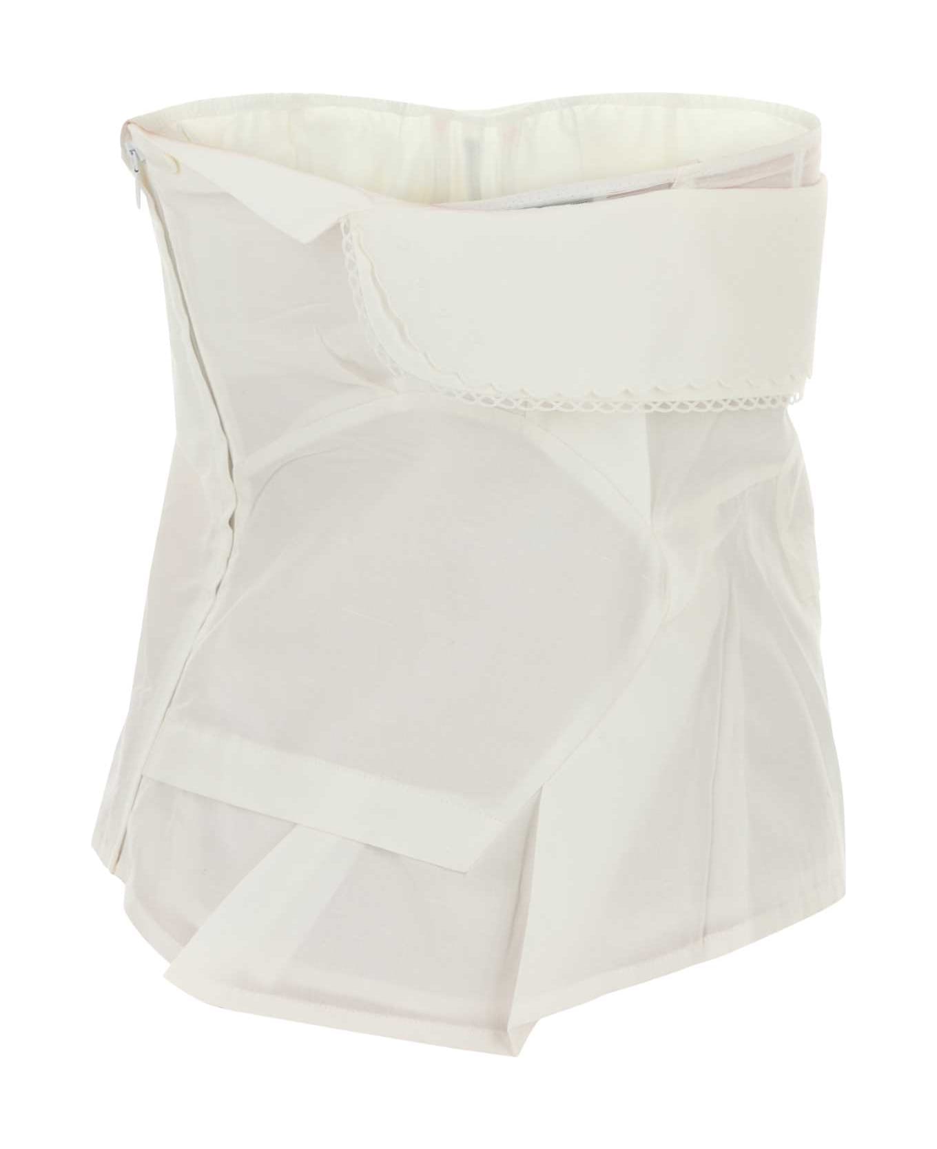 White Poplin Top - Thumbnail 1