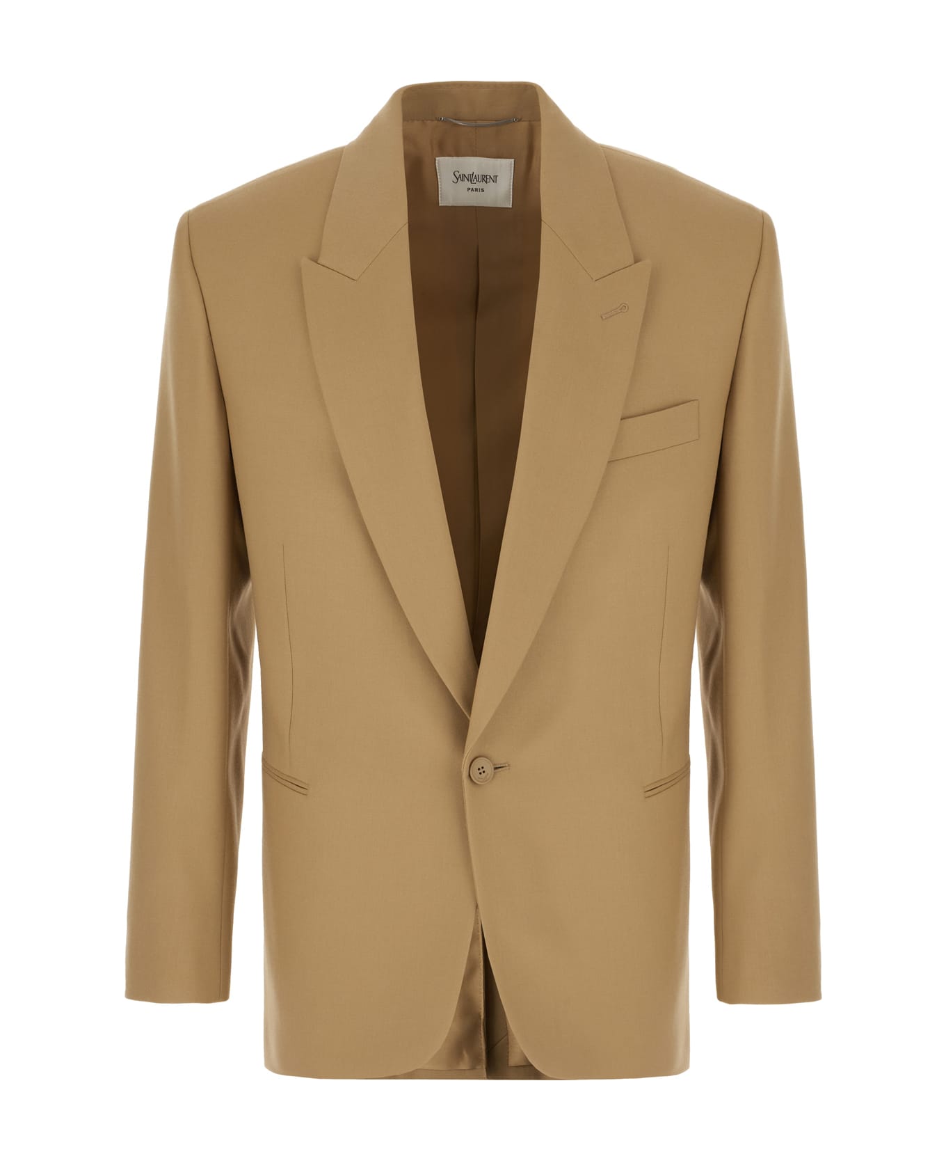 Saint Laurent Khaki Green Wool Blazer - GINGEMBRE