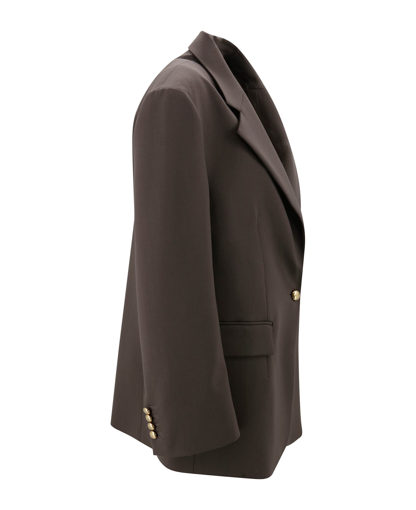 Parosh Oversized Single-breasted Blazer - Dark Brown