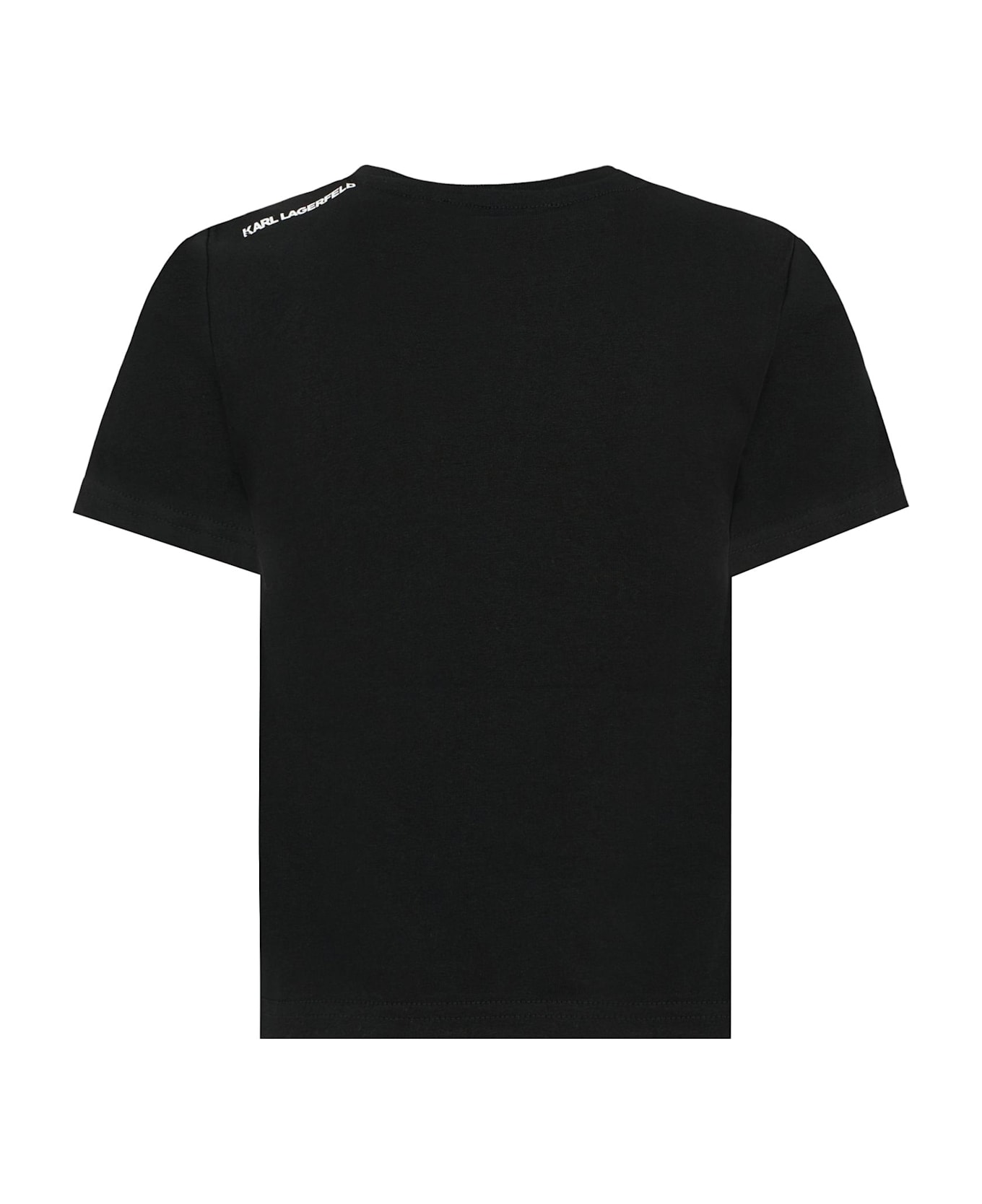 Karl Lagerfeld Kids Black T-shirt For Kids With Karl Lagerfeld - Black