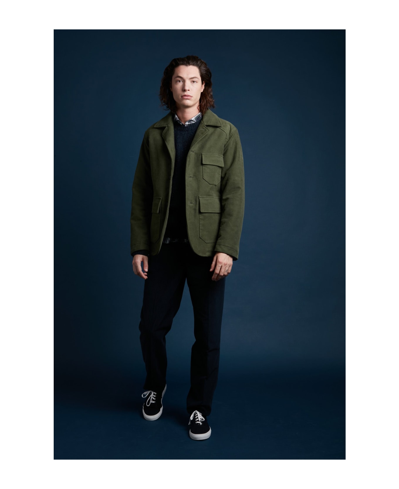 doppiaa Aaderbale Green Moleskin Jacket