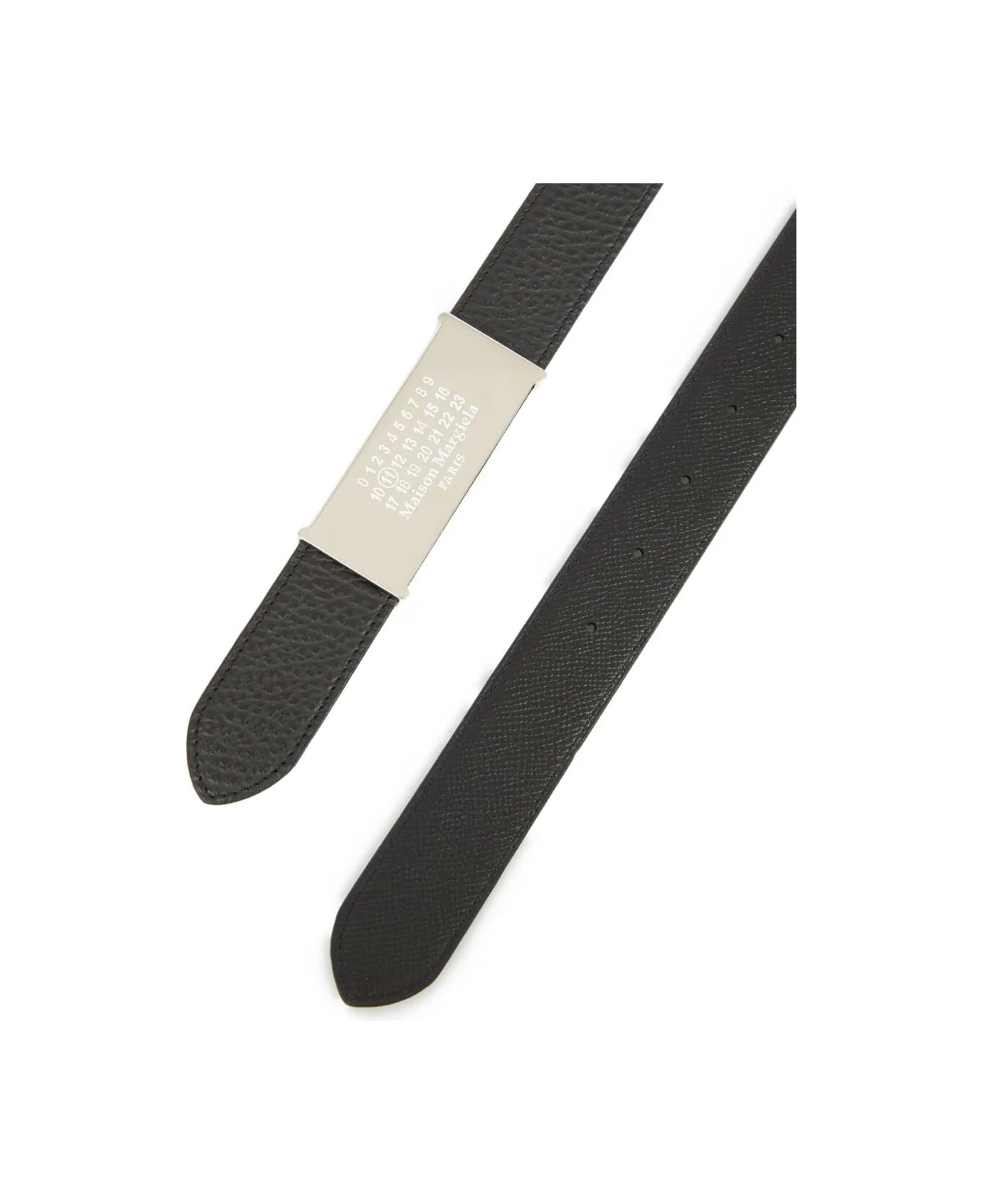 Maison Margiela Reversible Black Leather Belt - Black