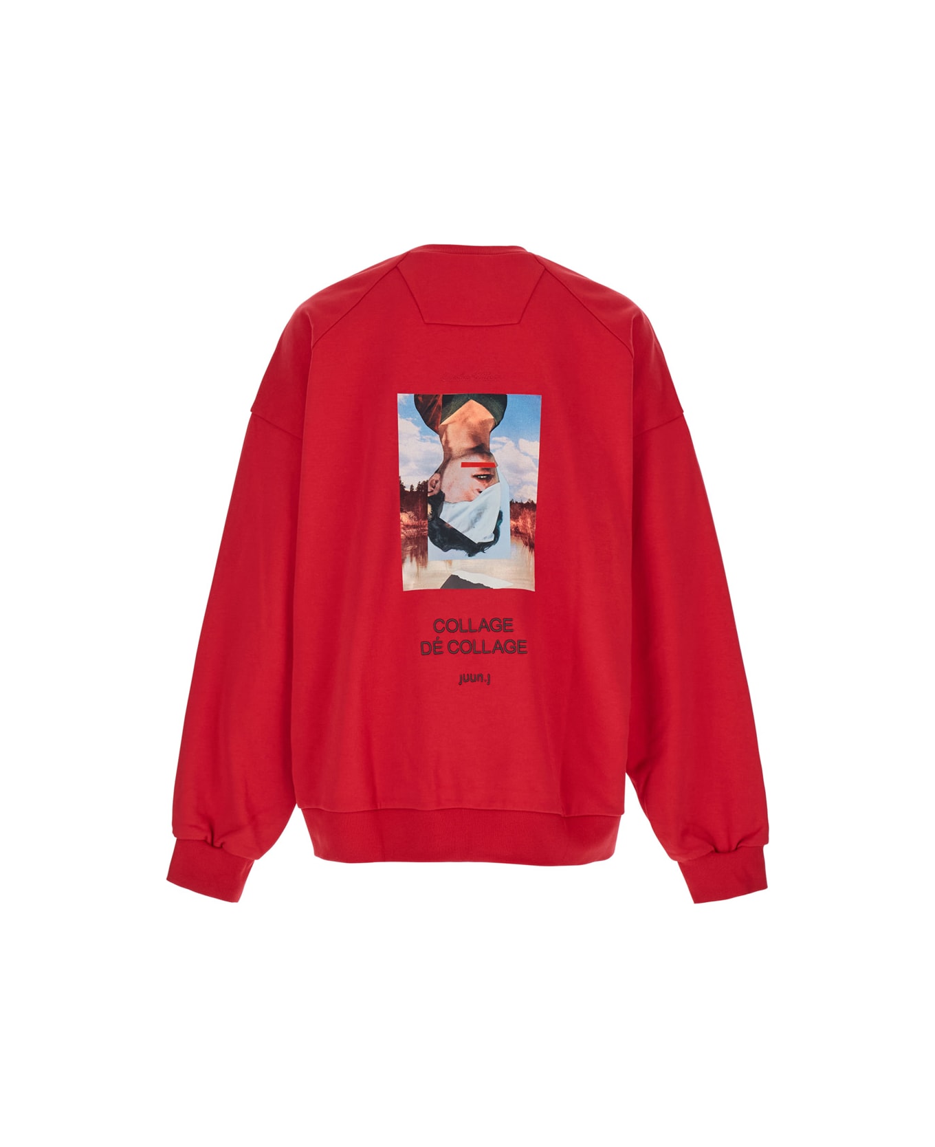 Juun.J Red Oversized Sweatshirt With Graphic Print In Cotton Man - Red