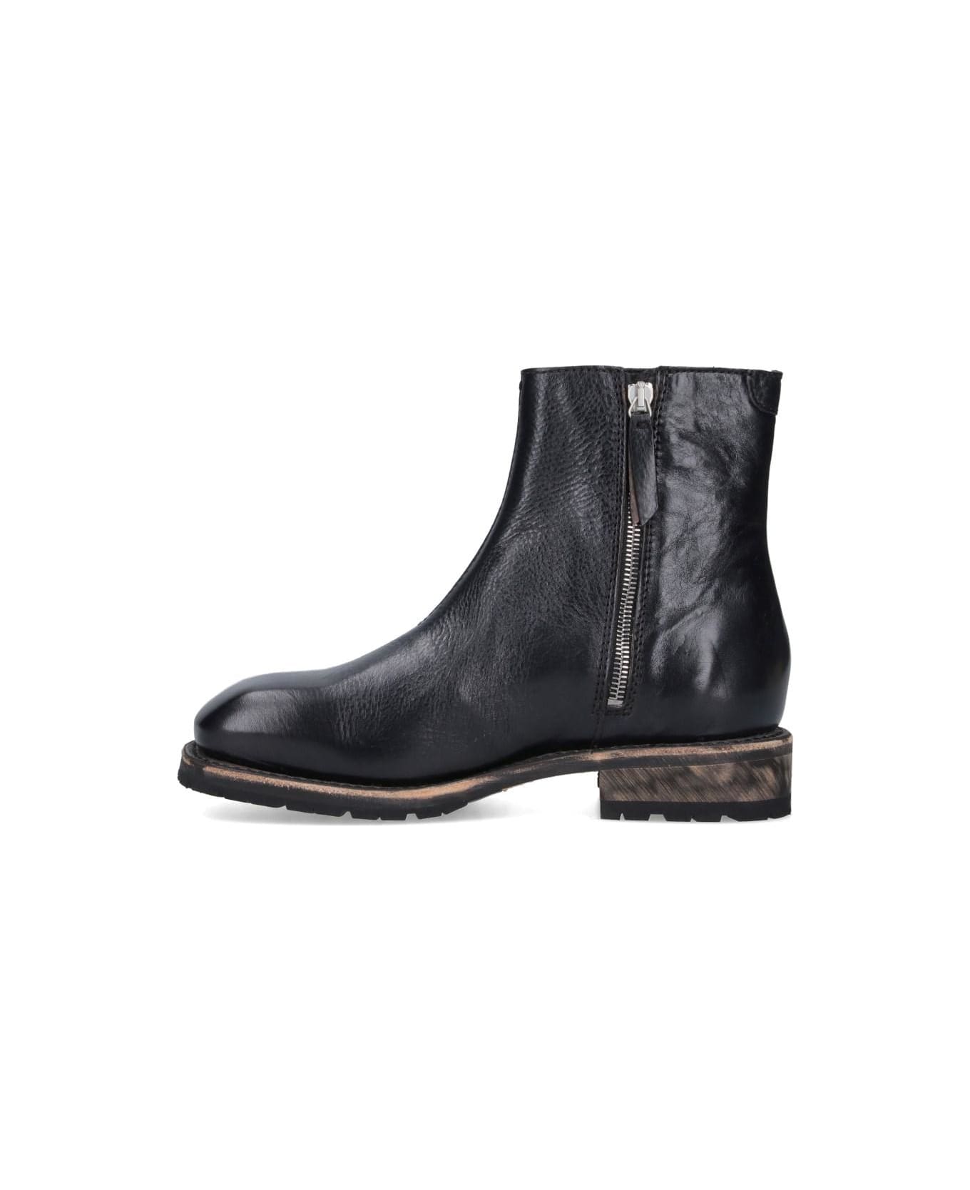 Our Legacy 'motore' Ankle Boots - Deep Black Leather