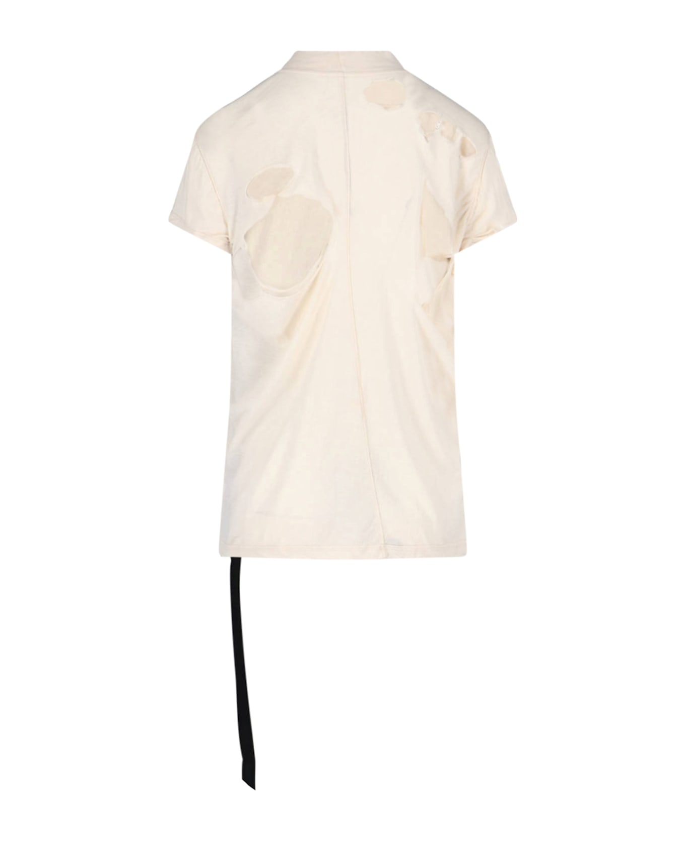 DRKSHDW Destroyed T-shirt With "tommy T" Lace - Cream