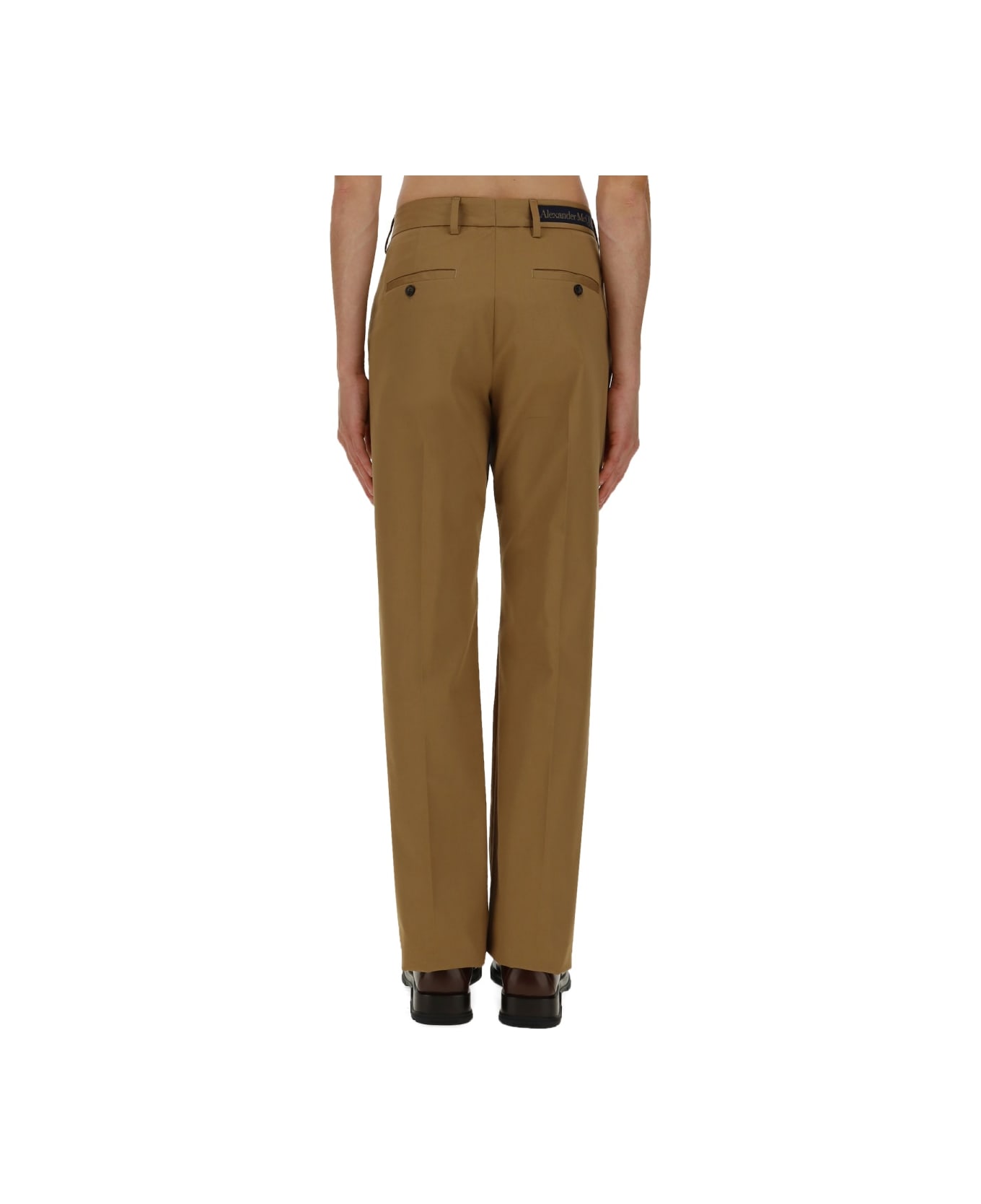 Alexander McQueen Pants With Logo - BEIGE