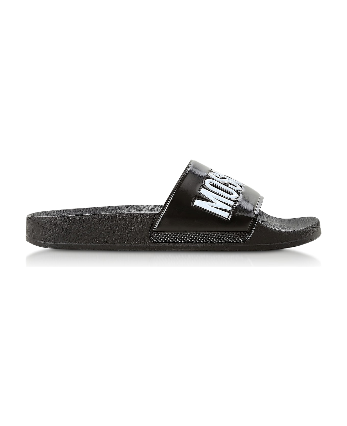Moschino Black Pool Slider Sandals W/white Logo | italist, ALWAYS LIKE ...