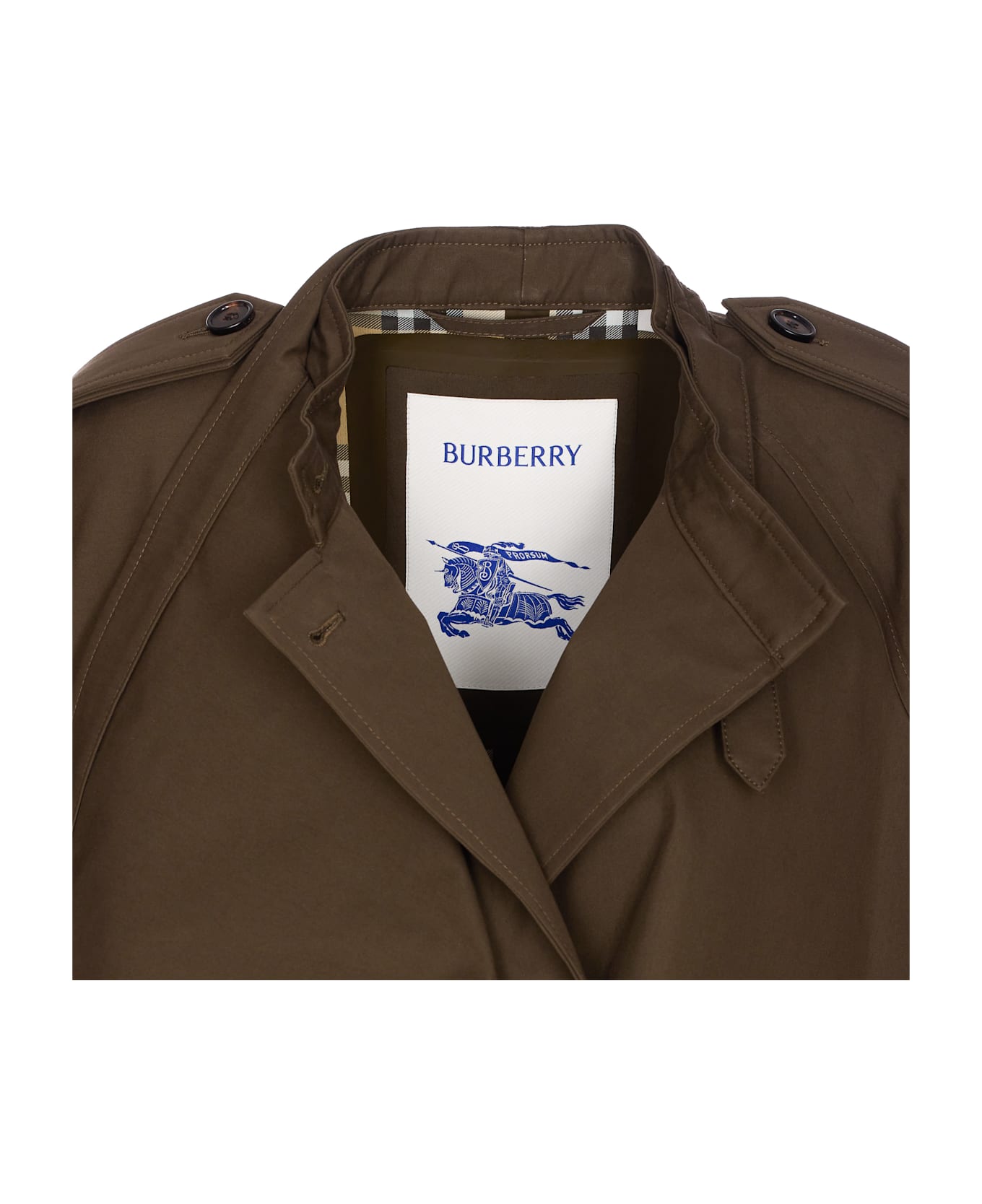Burberry Cotton Check Cape - BROWN