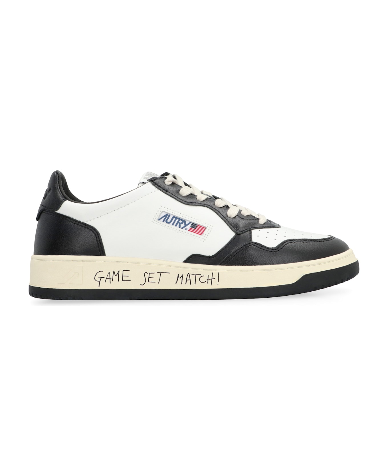 Autry Medalist Leather Low-top Sneakers - WHT/BLACK