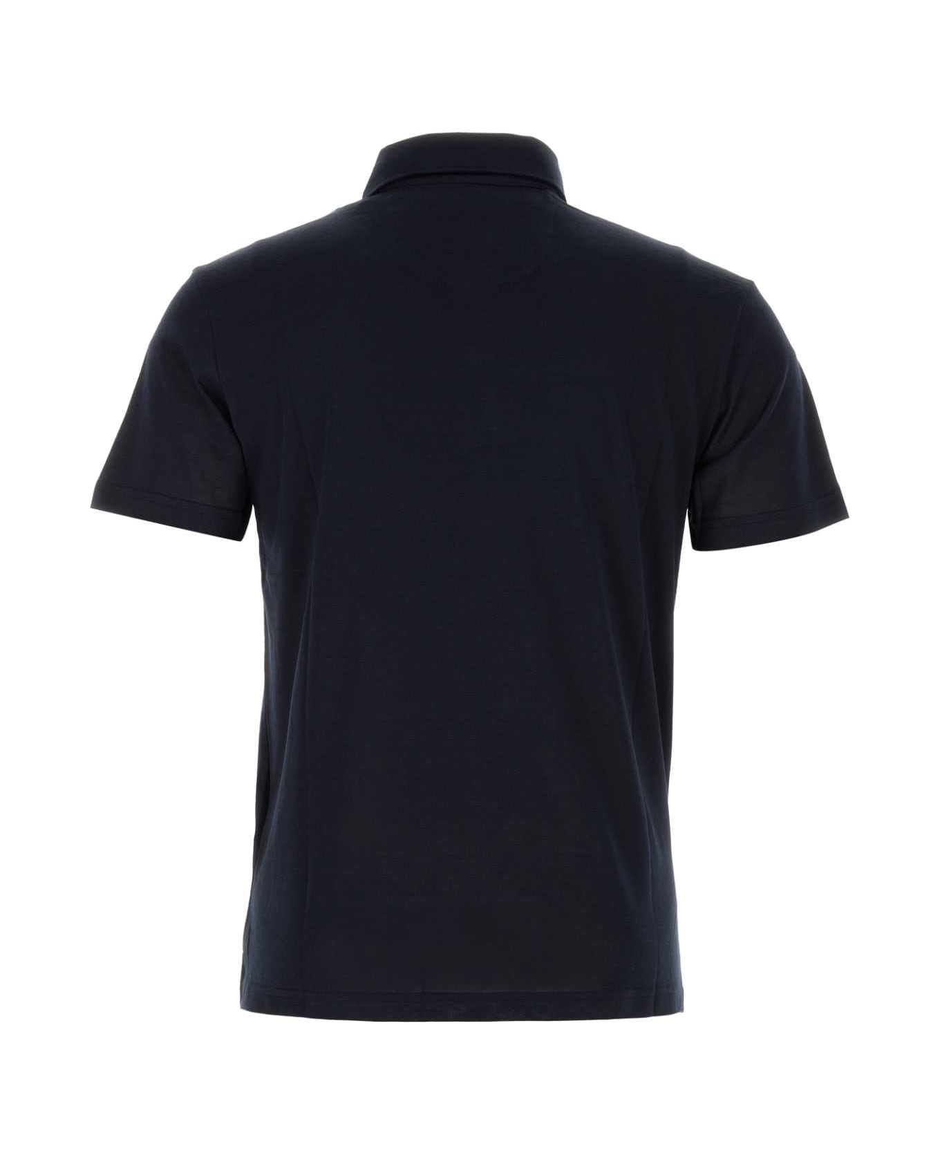 PT Torino Navy Blue Cotton Polo Shirt - BLUSCURO