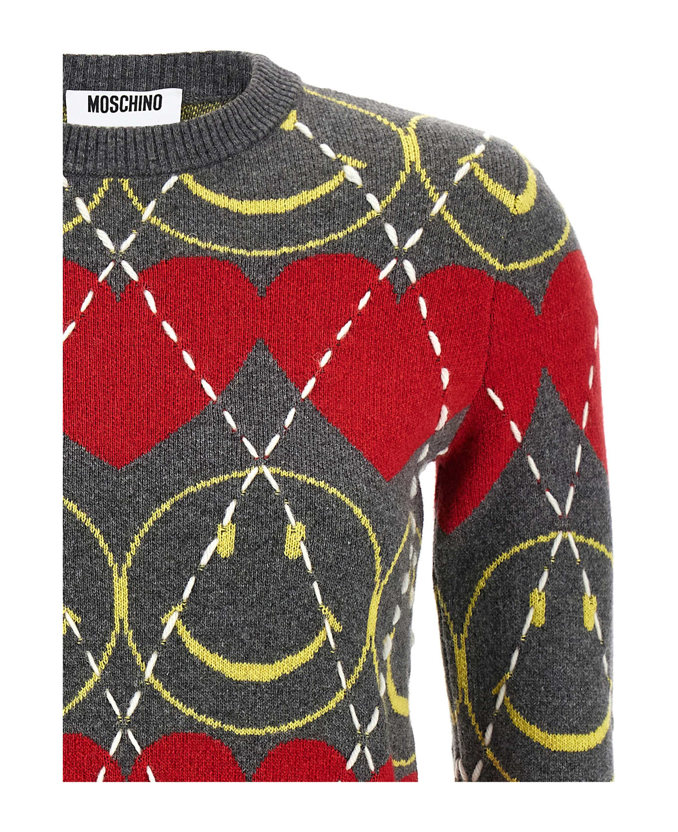 Moschino 'smiley' Sweater - Fantasia Grigio