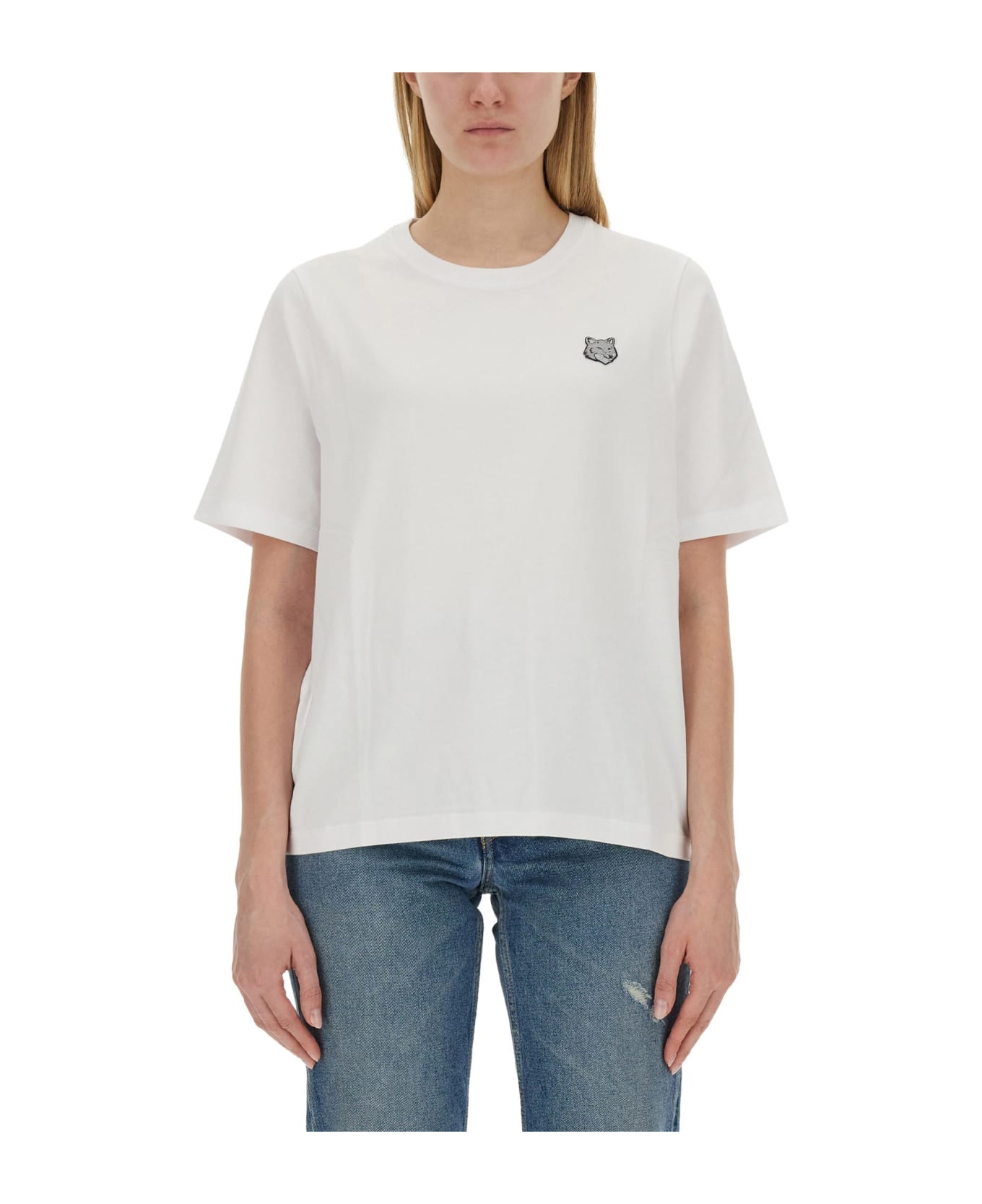 Maison Kitsuné T-shirt With Fox Patch - White
