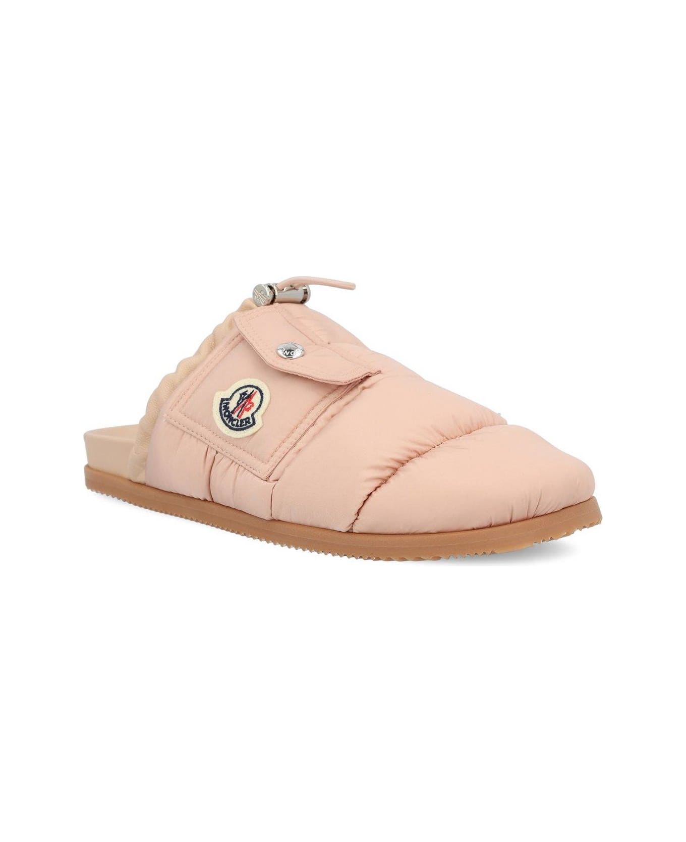 Moncler Logo Patch Padded Slippers - Pink