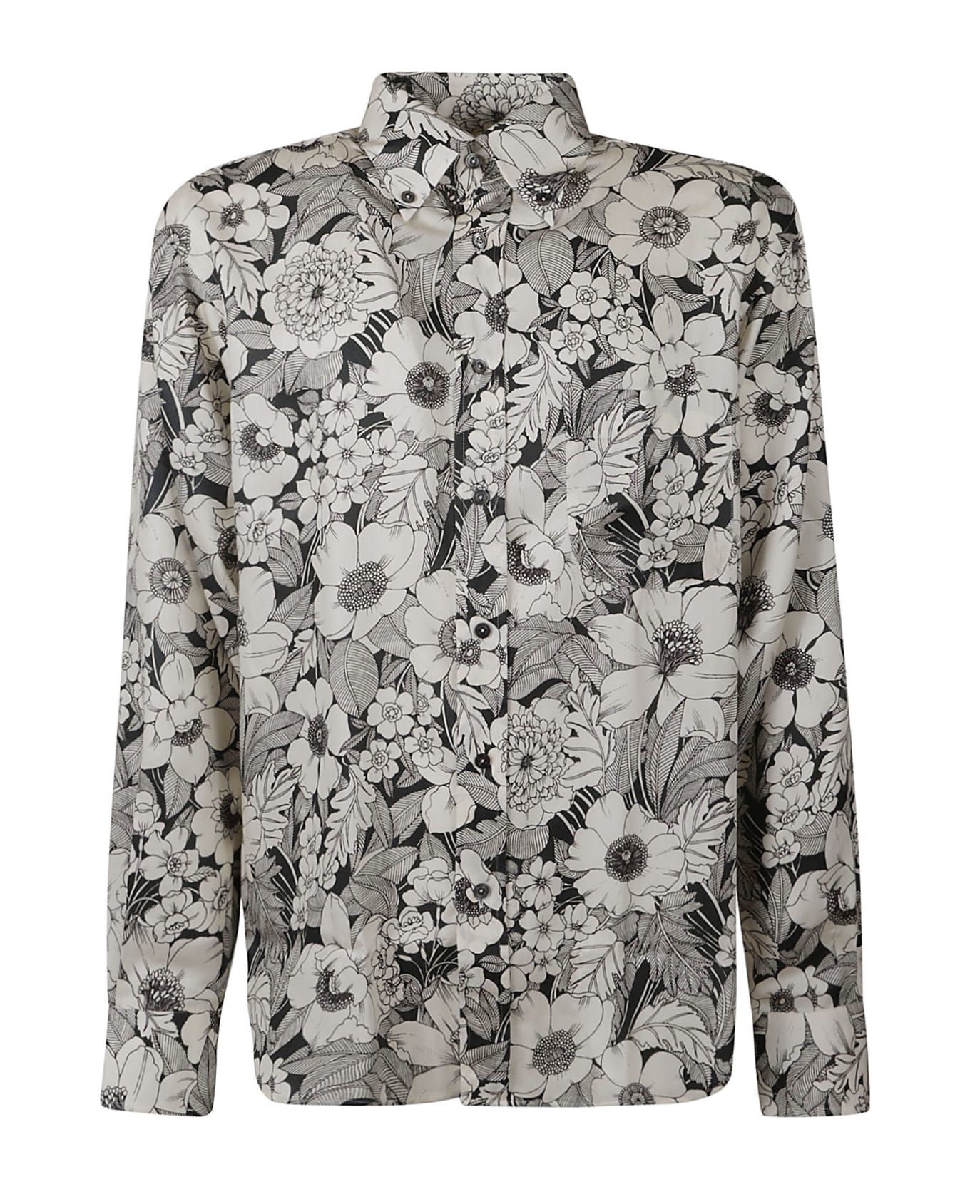 Tom Ford Floral Printed Shirt - Combo White/Black