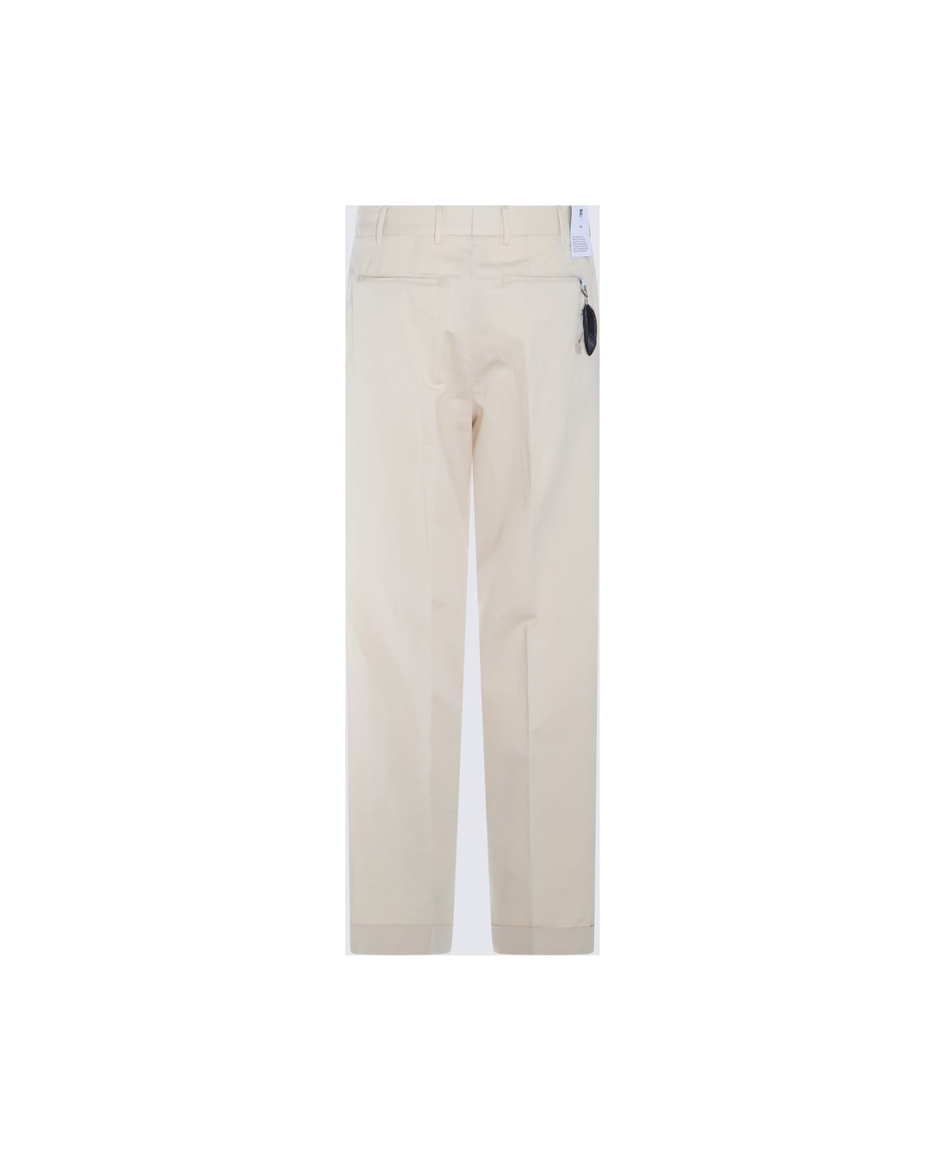 PT01 White Cotton Pants - Cream