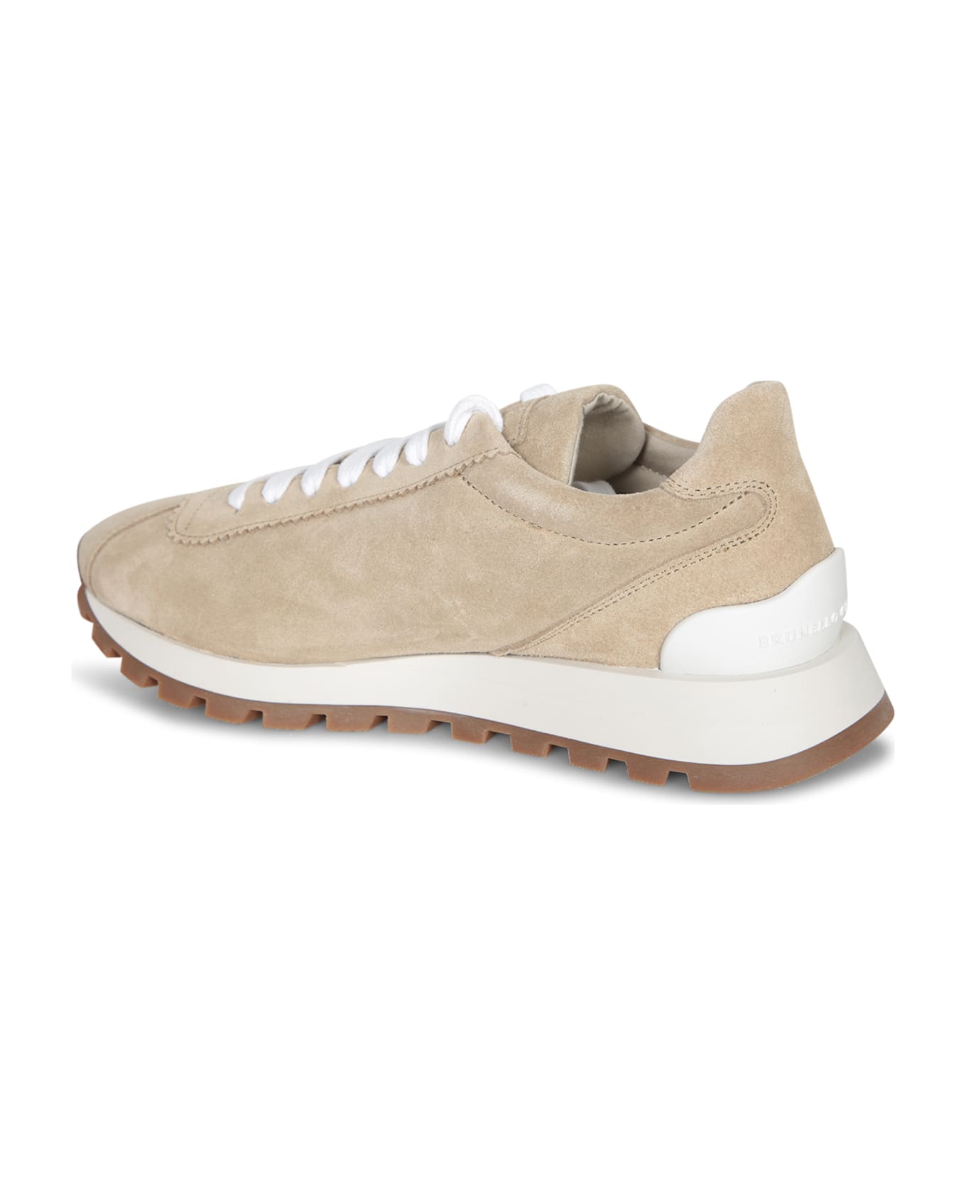 Brunello Cucinelli Monile Beige Suede Sneakers - Beige