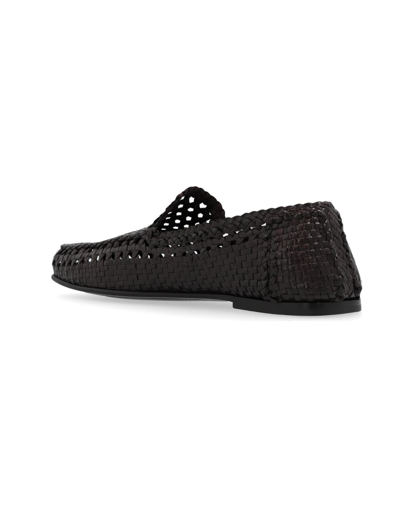 Dolce & Gabbana Hand-woven Driver Loafers - Dark Brown