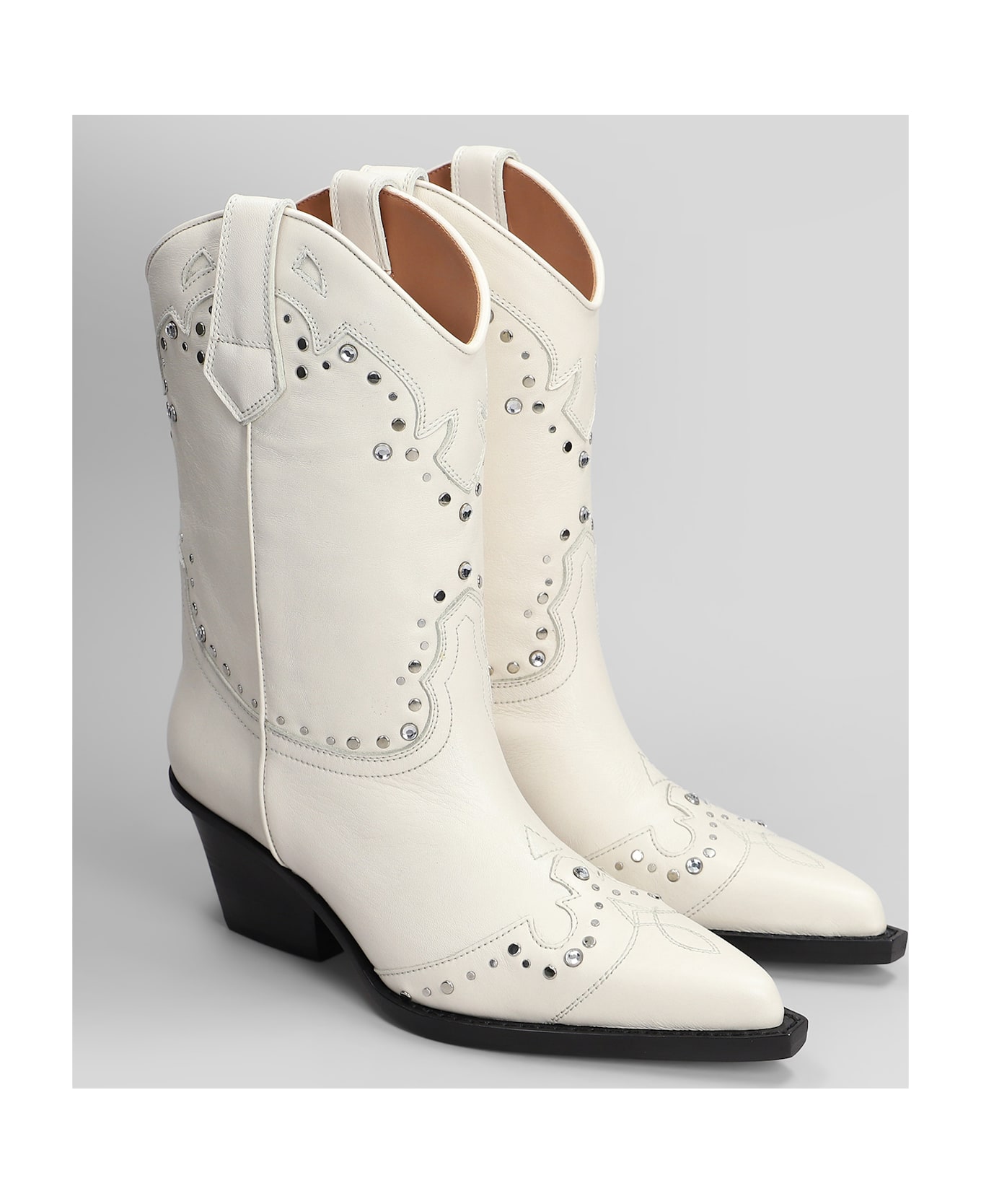 Paris Texas Janice Boot 60 Texan Boots In White Leather - white