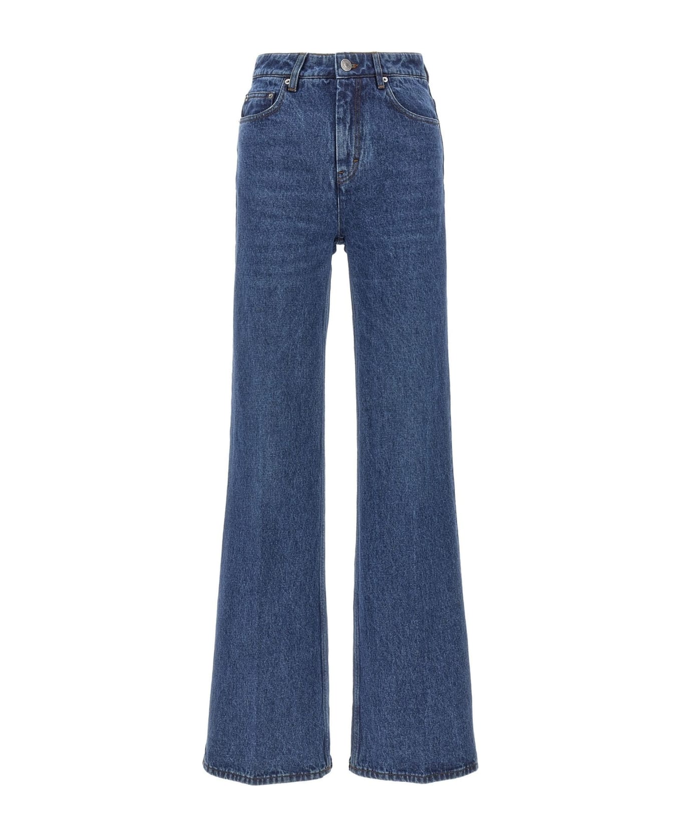 Ami Alexandre Mattiussi Flared Cotton Denim Jeans - Blue