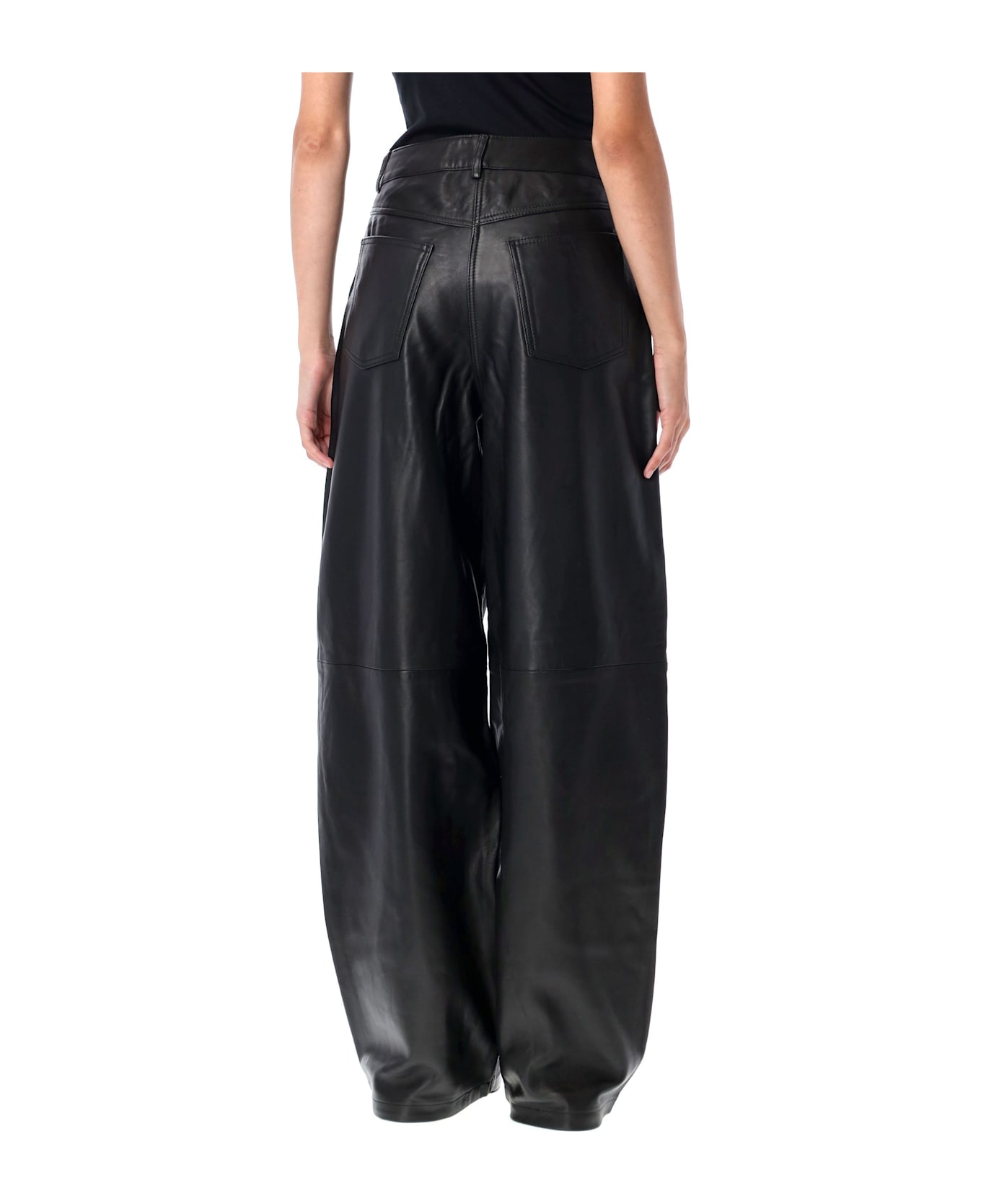 REMAIN Birger Christensen Cocoon Leather Pants - BLACK