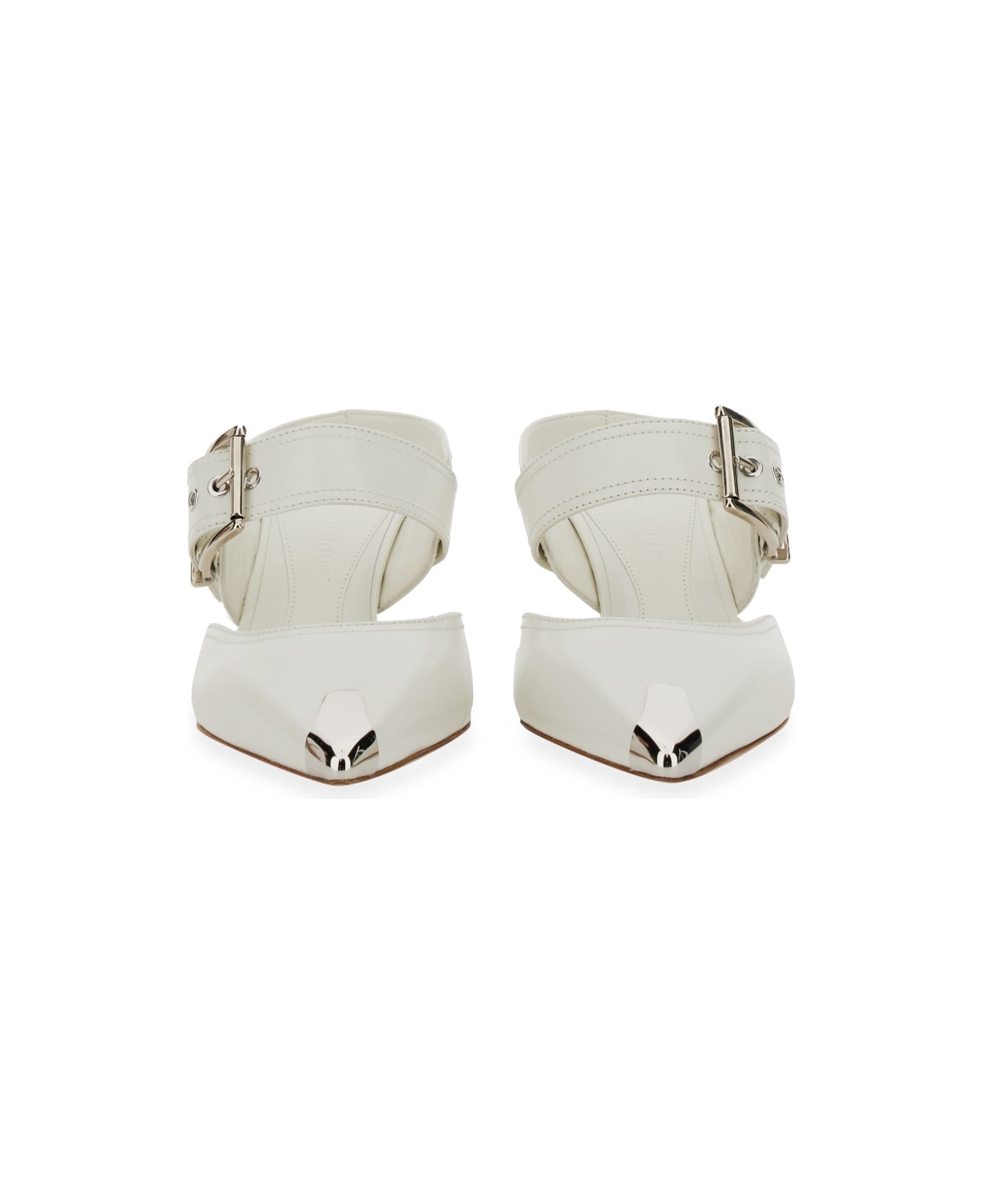 Alexander McQueen Punk Sandal With Buckle - WHITE