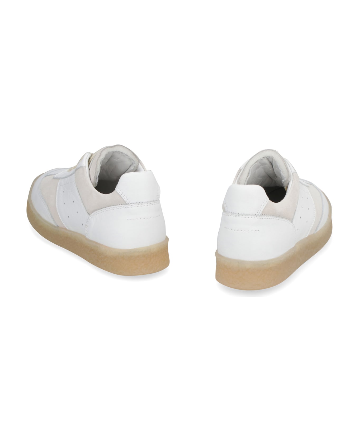 MM6 Maison Margiela Leather And Suede Sneakers - White スニーカー