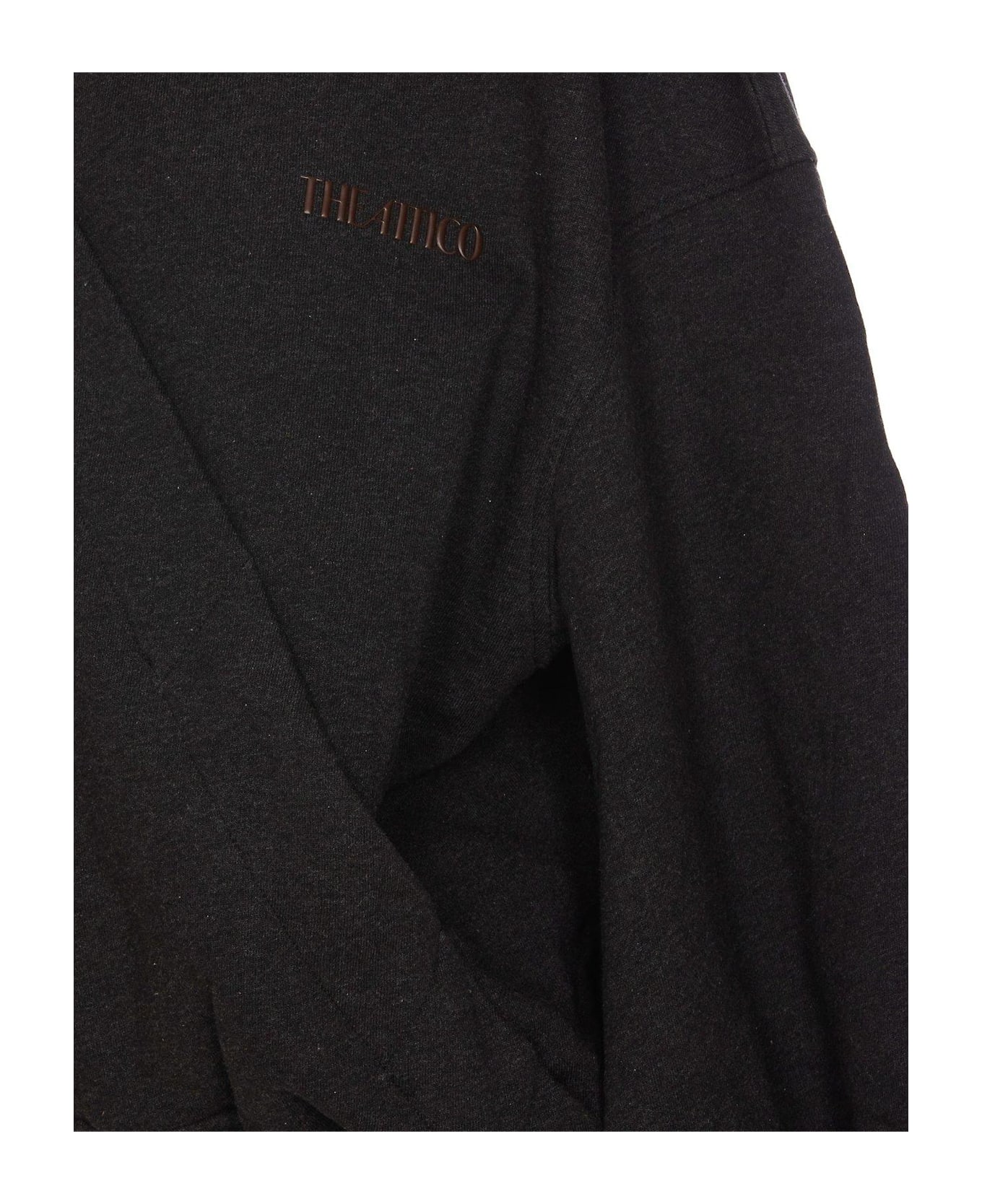 The Attico Logo Zip Puller Hooded Sweatshirt - Black fade/brown