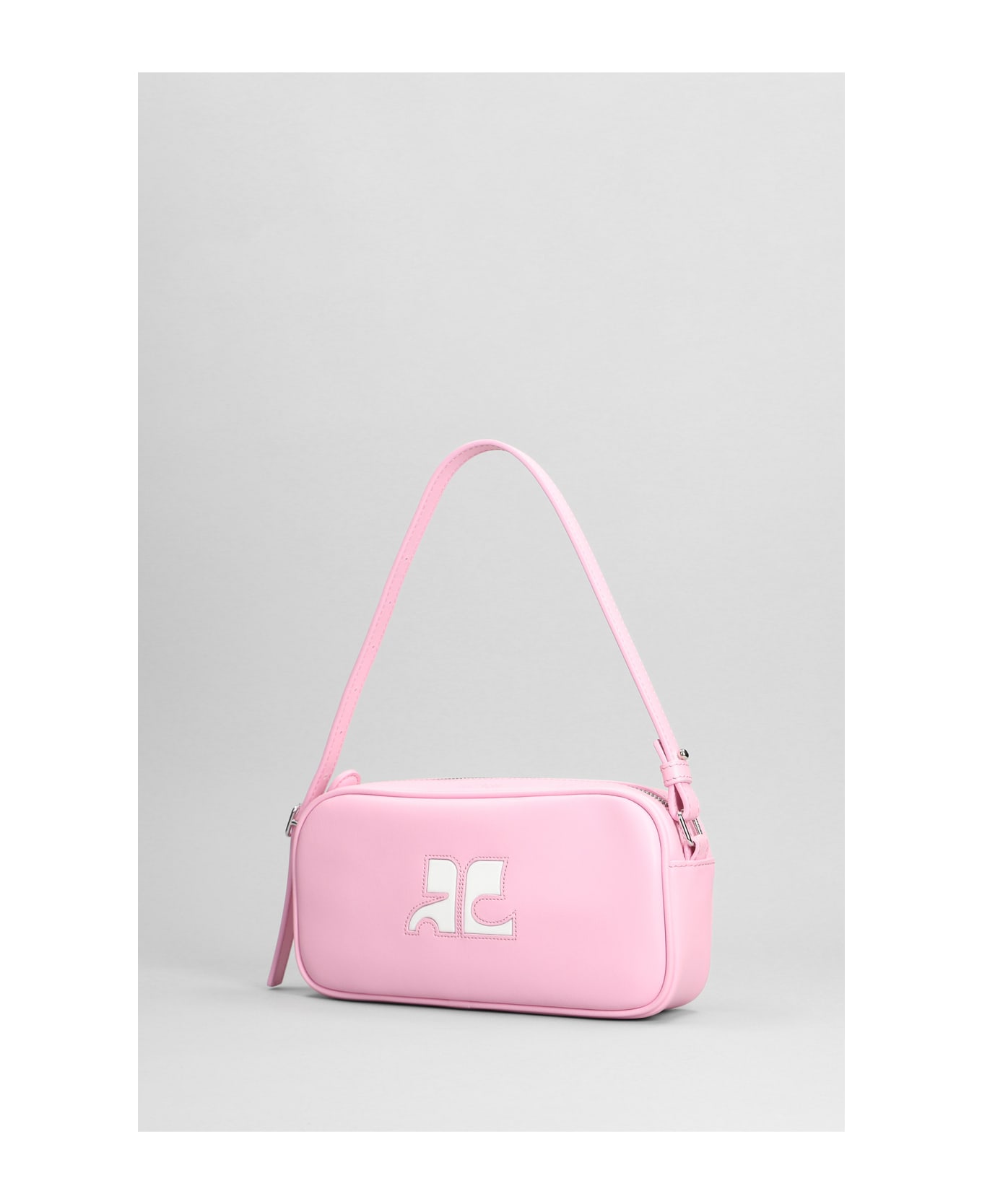 Courrèges Baguette Hand Bag In Rose-pink Leather - rose-pink