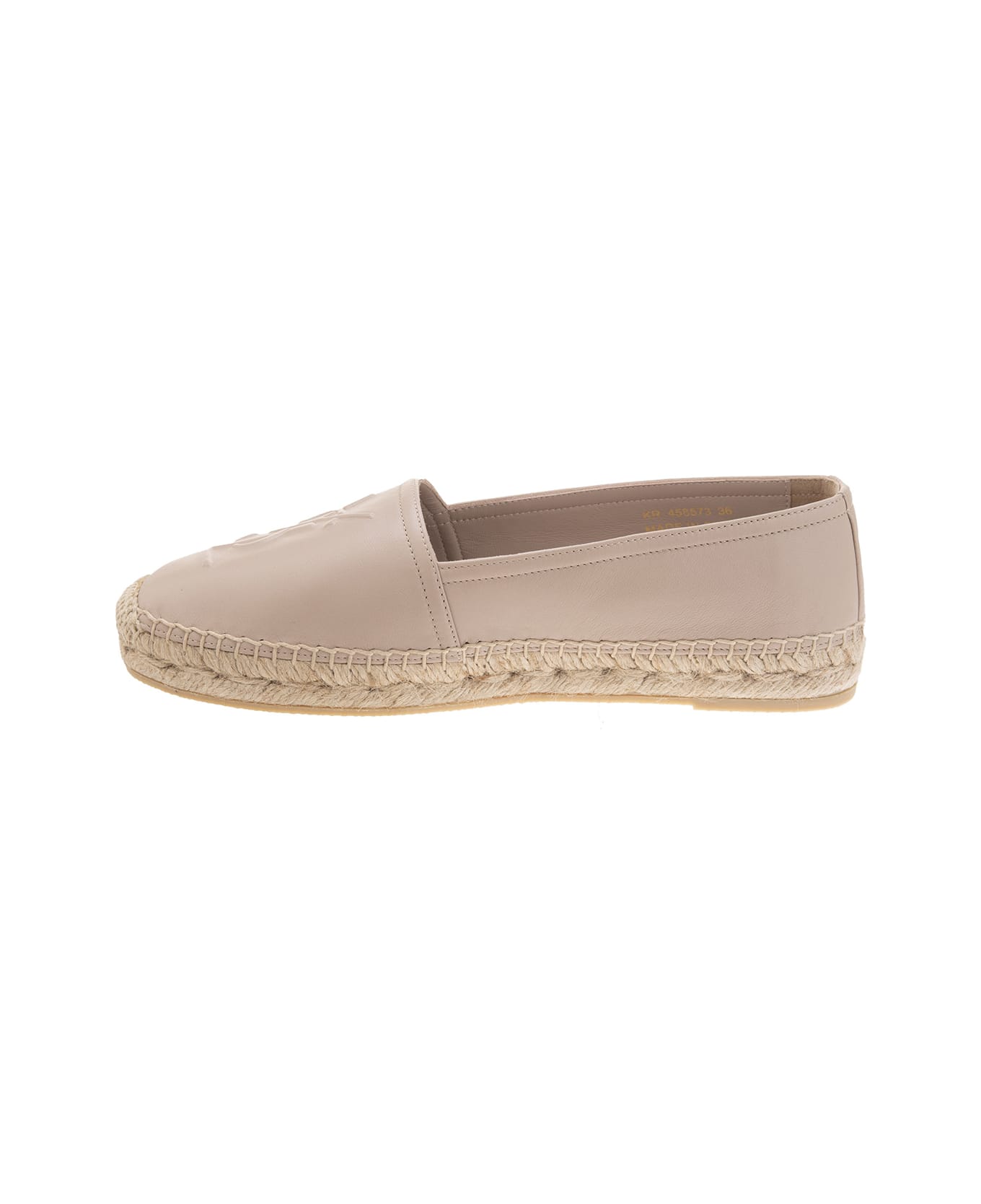 Saint Laurent Pink Leather Espadrillas - Rose poudre