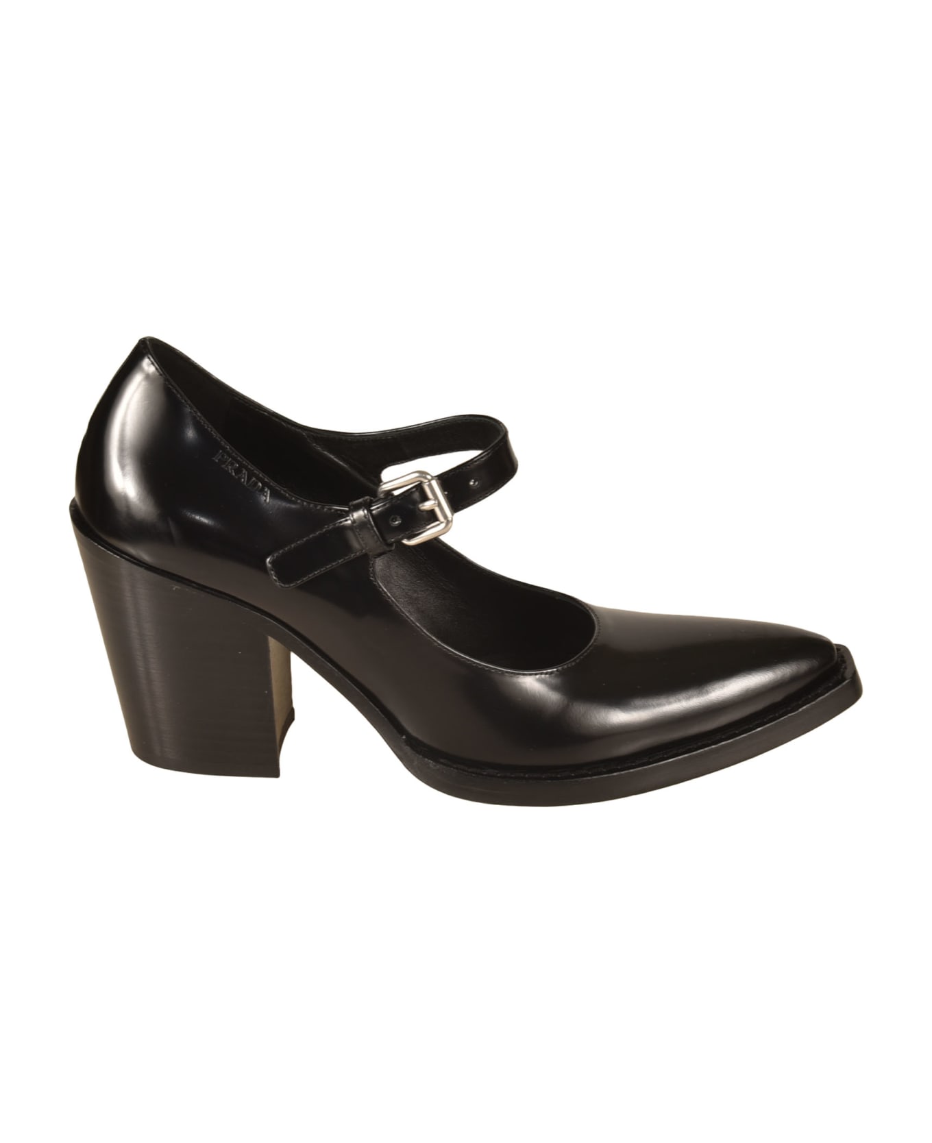 Prada Pointed Toe Block-heel Pumps - Black