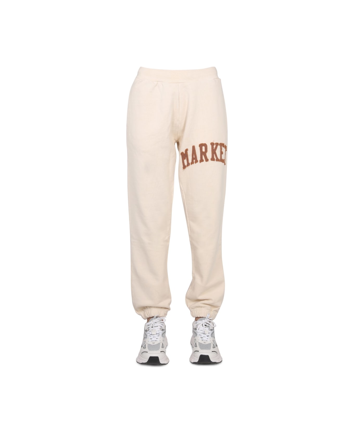 Market Pants With Applied Logo - BEIGE