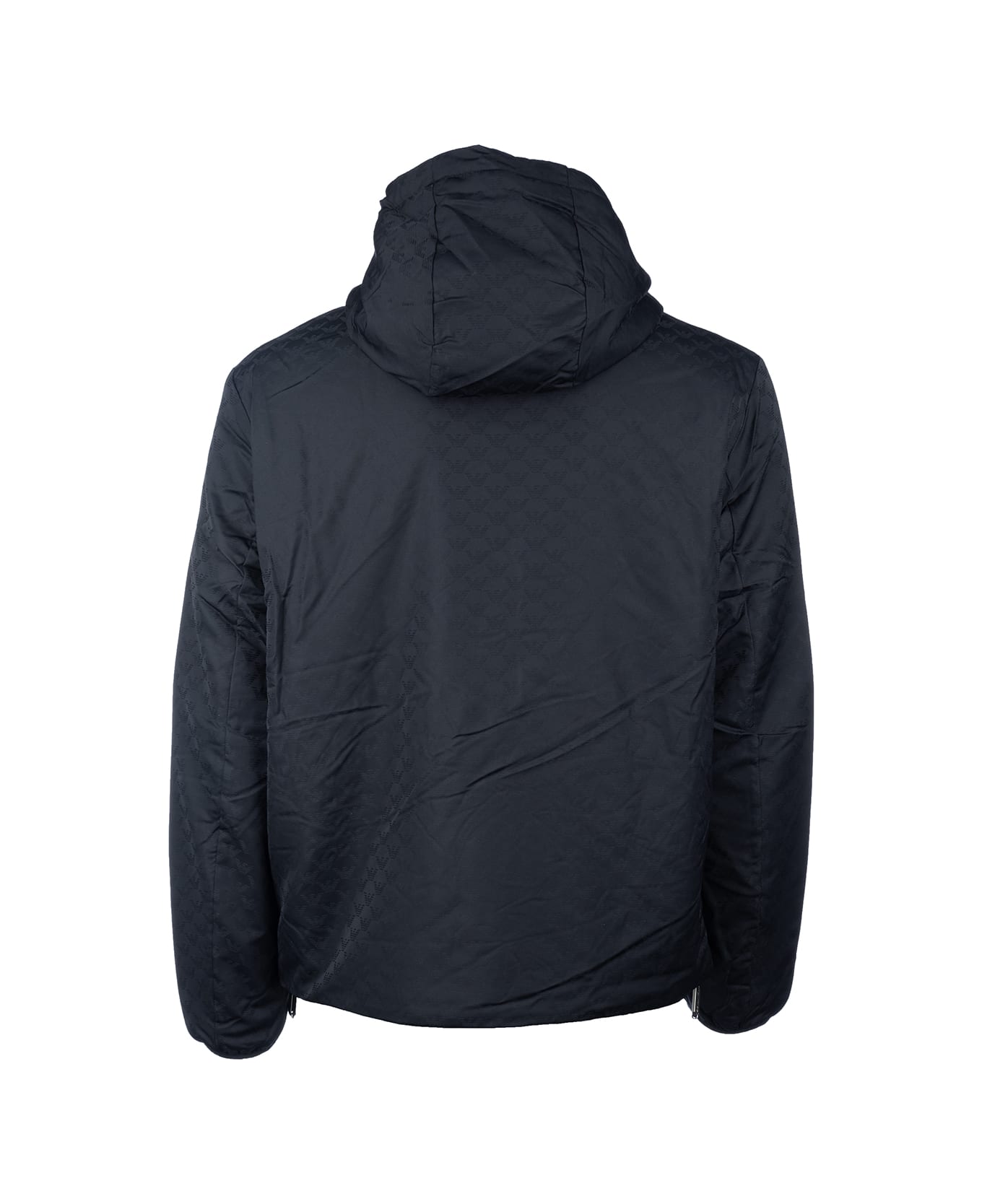 Emporio Armani Hooded Nylon Jacket - blue