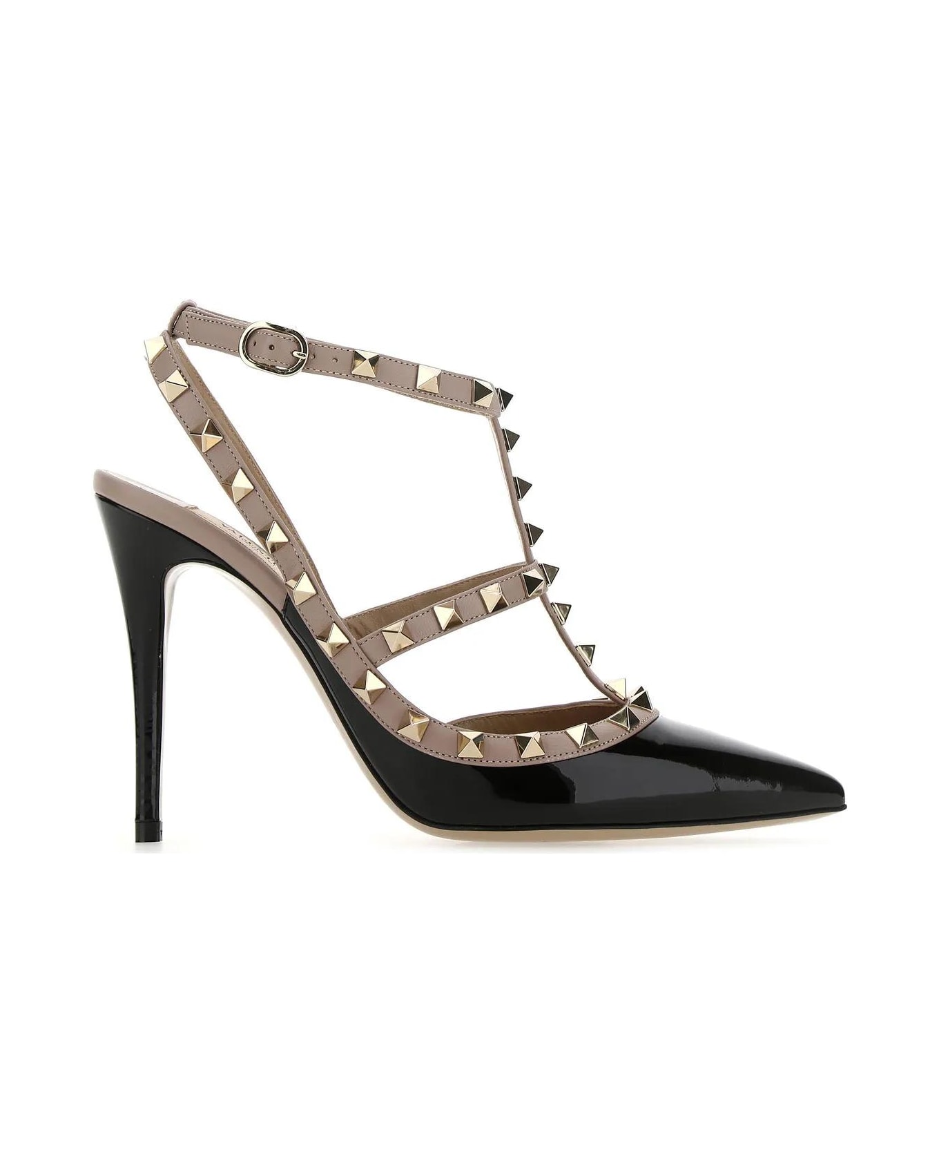 Valentino Garavani Two-tone Leather Rockstud Pumps - Black