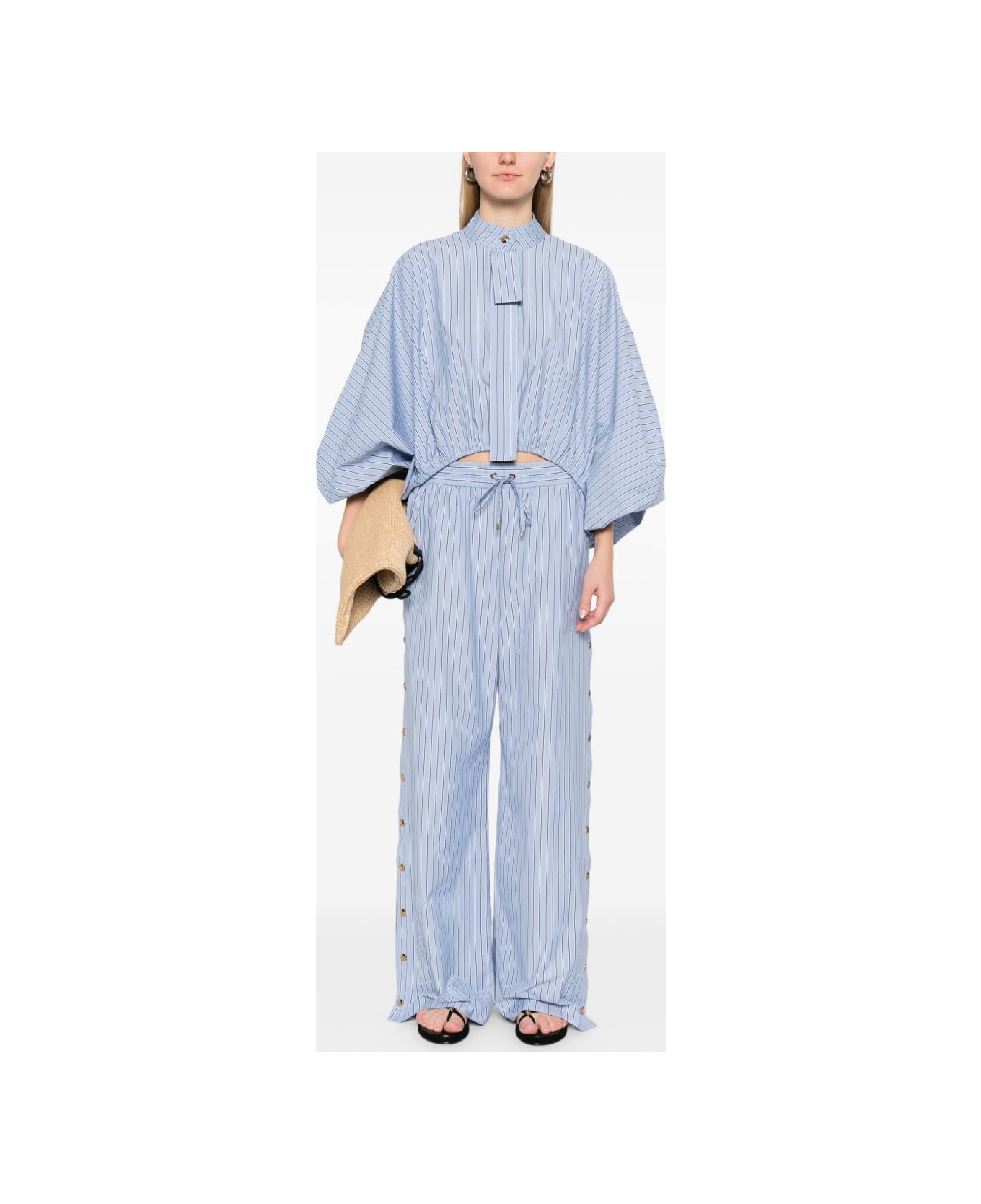 Zimmermann Denim Cotton Blouse - Clear Blue