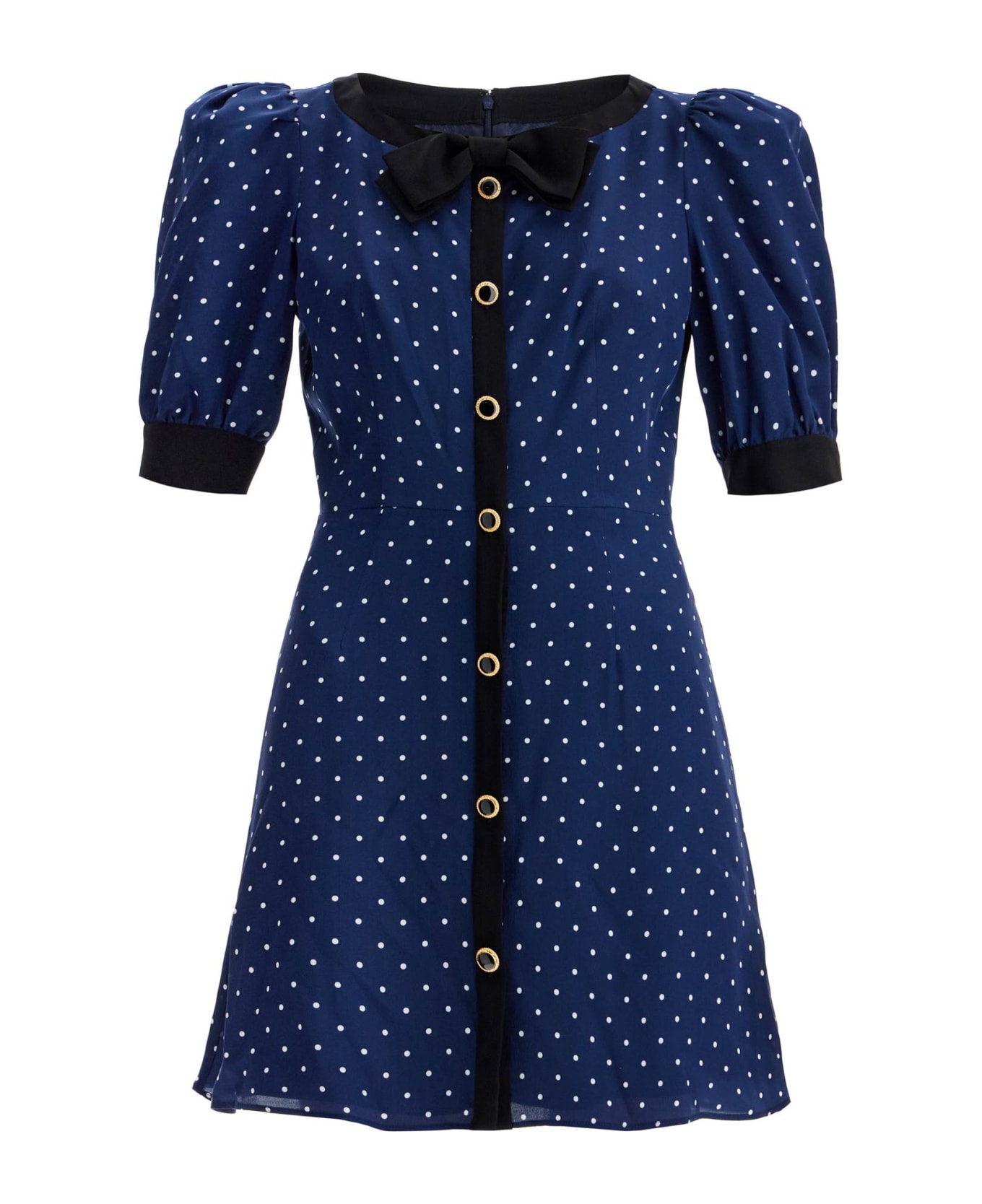 Alessandra Rich 'silk Polka Dot Mini Dress - NAVY BLUE-WHITE (Blue) ワンピース＆ドレス