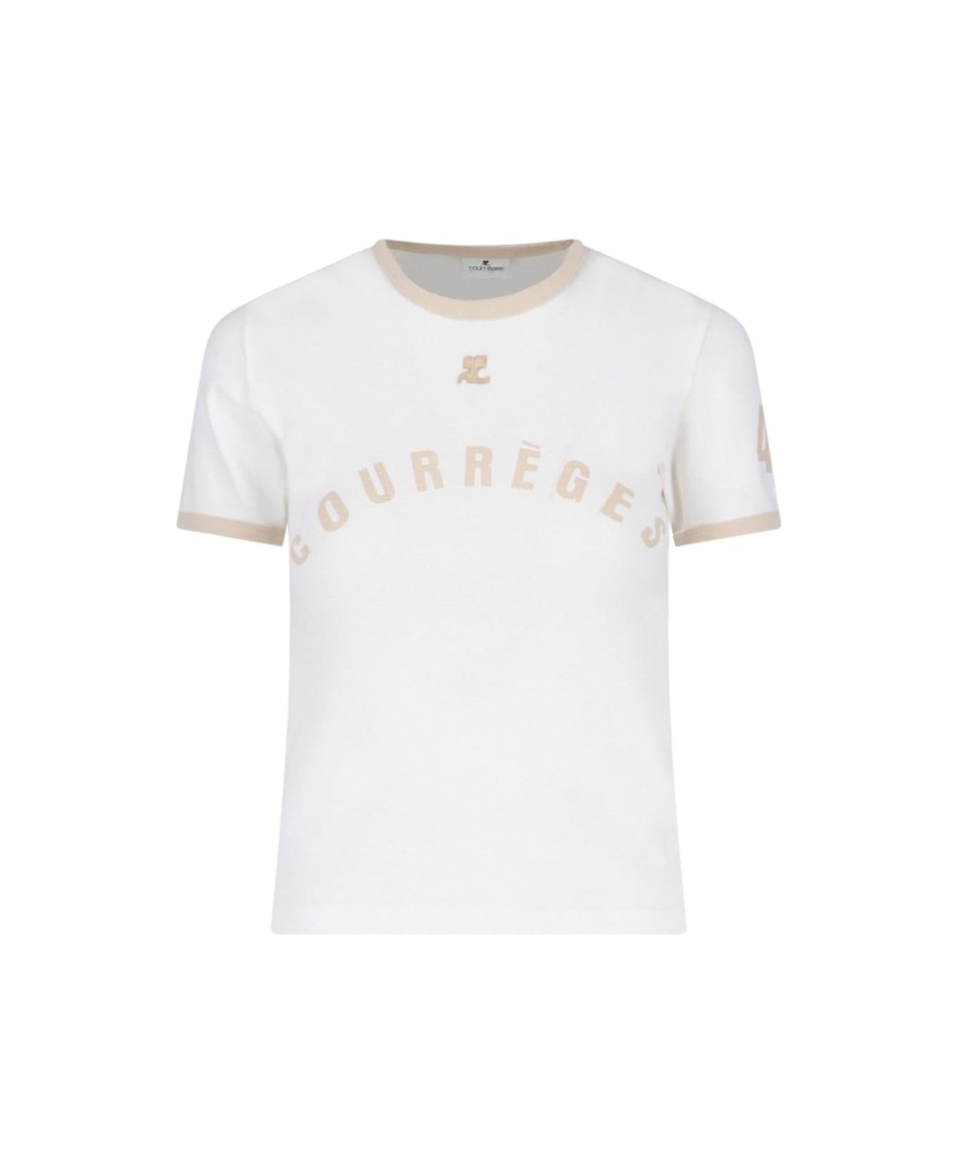 Courrèges Logo T-shirt - White Oatmeal