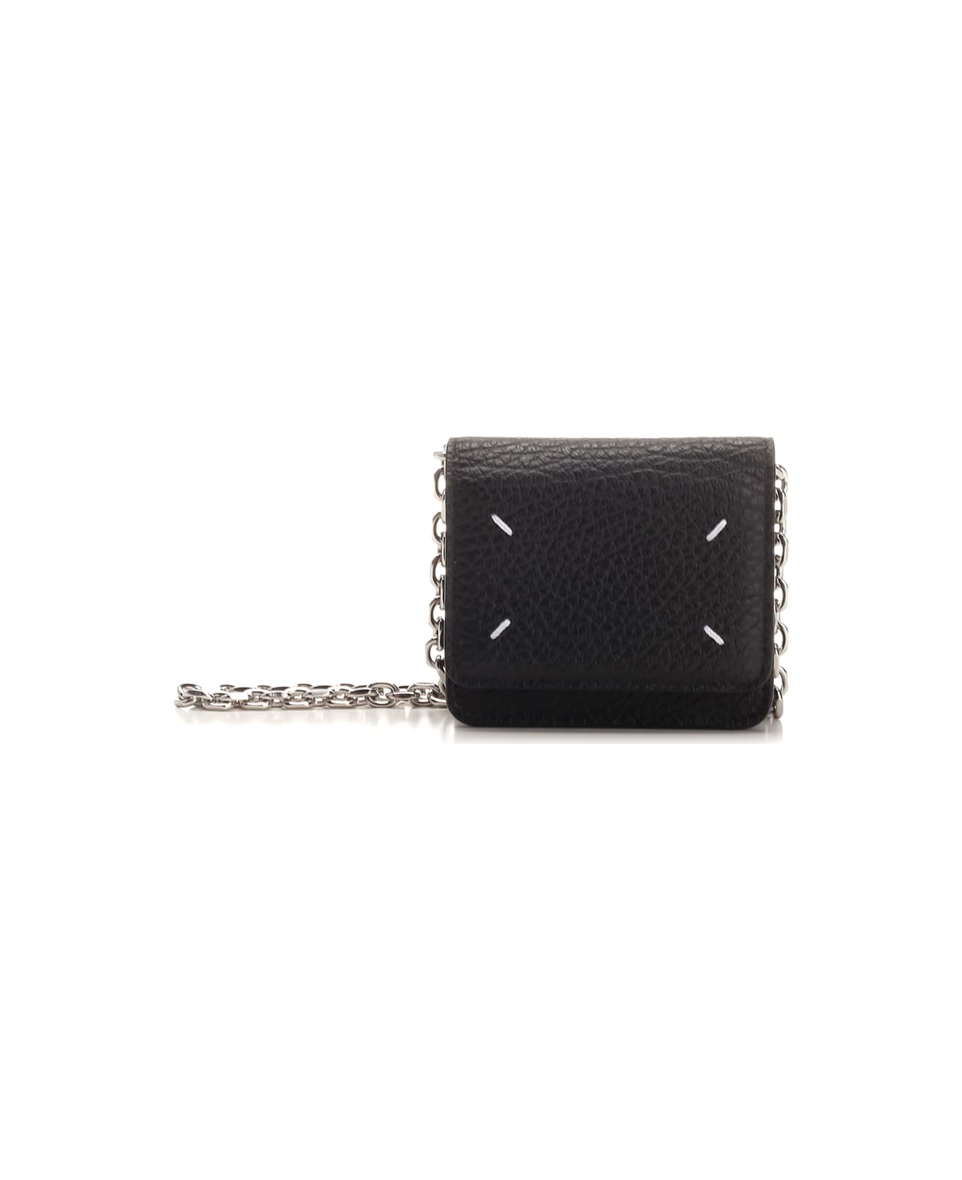 Maison Margiela Small Wallet With Chain Shoulder Strap - Nero