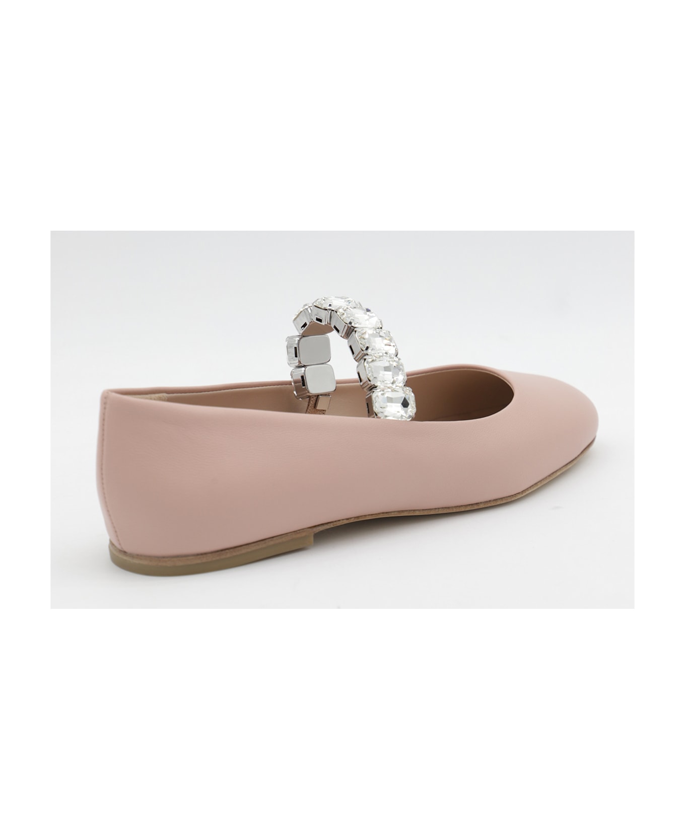 Casadei Beige Leather Flats - Pink