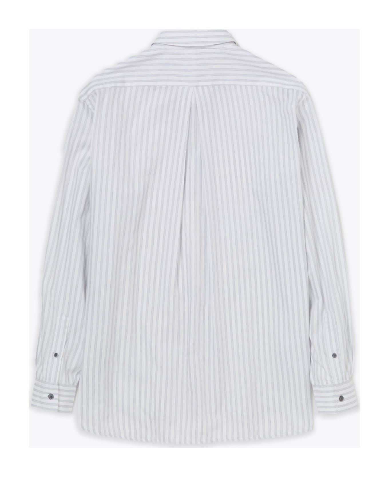 Sunflower #1174 White striped poplin shirt with long sleeves - Please Shirt - Bianco シャツ