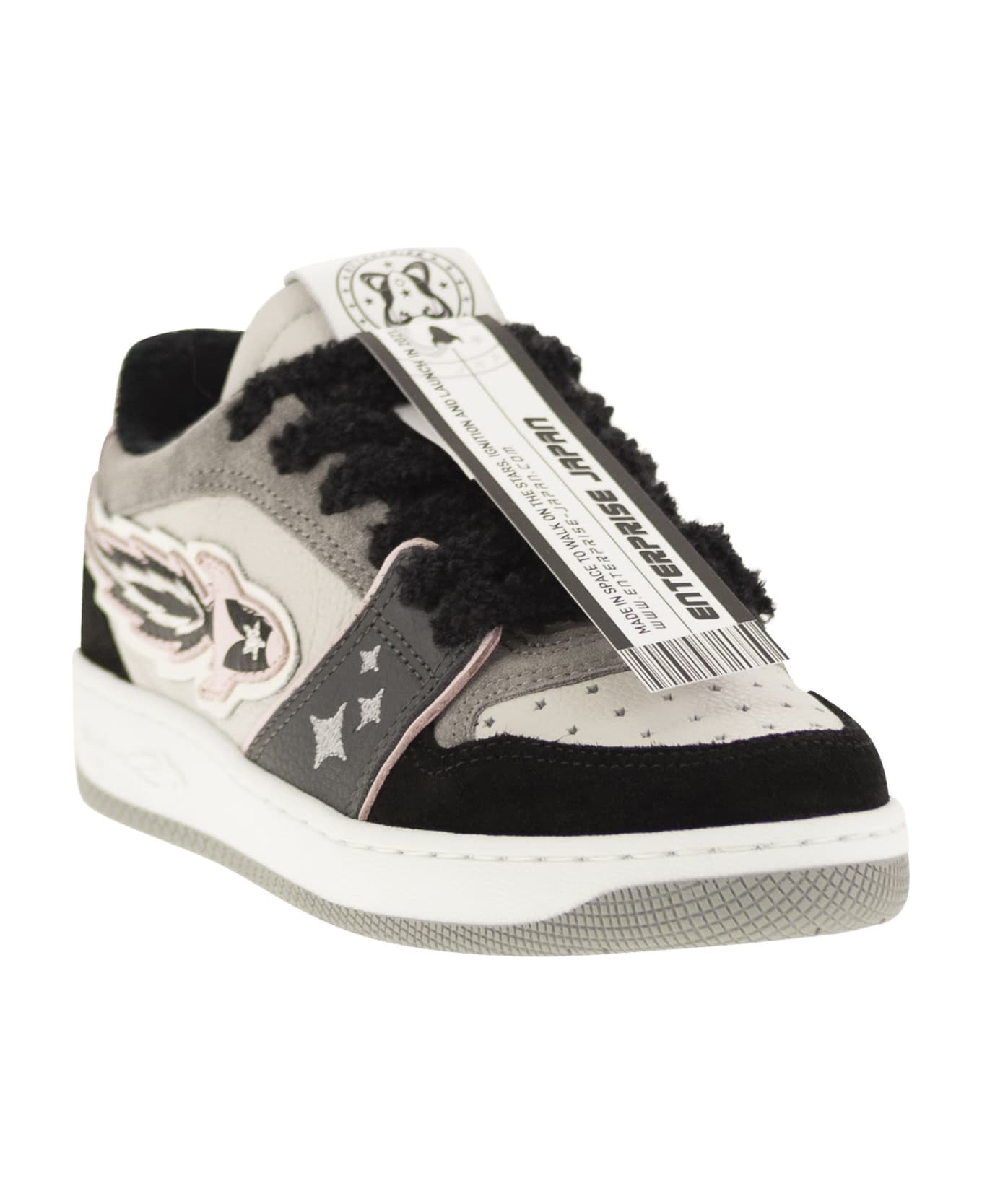 Enterprise Japan Ej Egg Rocket Leather Trainers With Logo