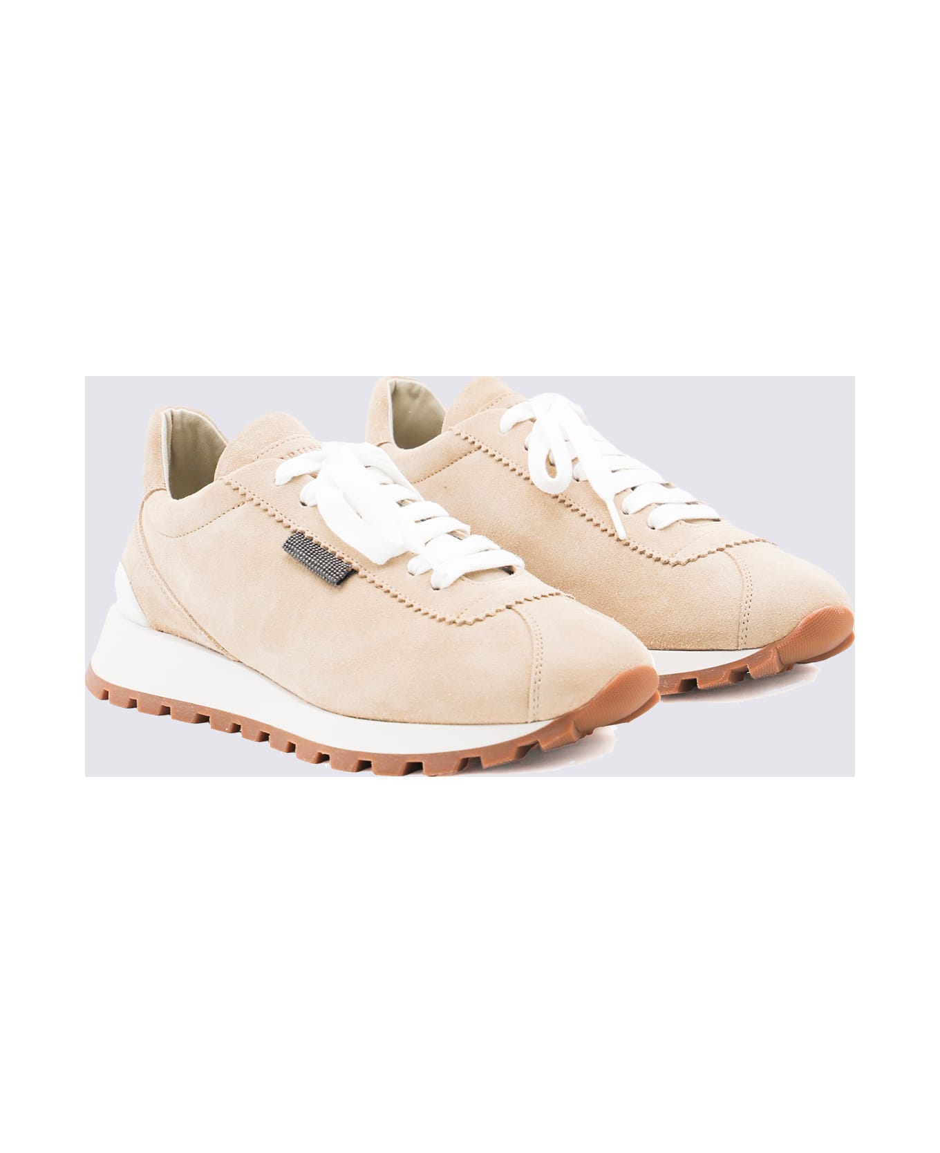 Brunello Cucinelli Beige Leather Sneakers - Beige